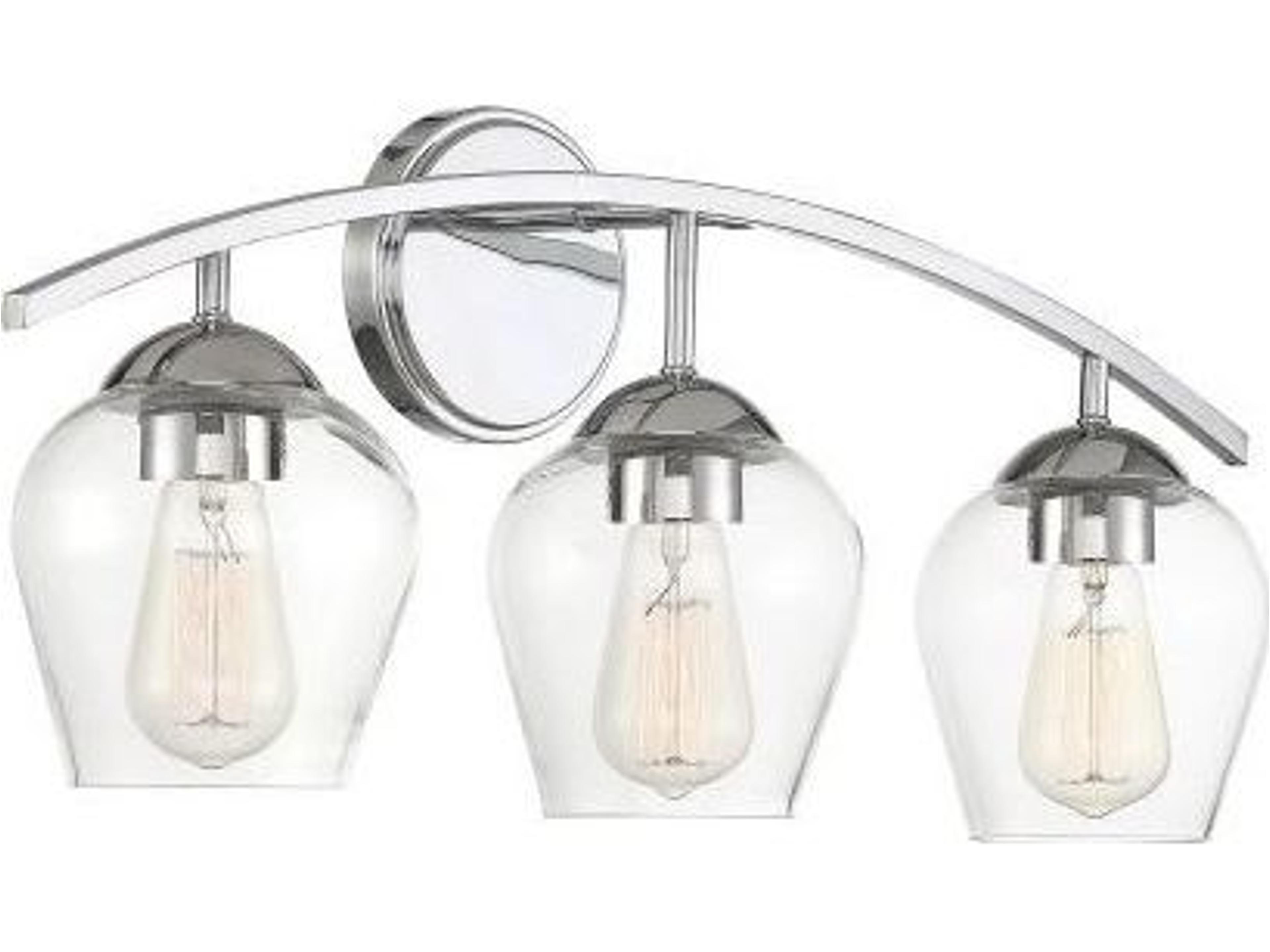 Savoy House Meridian 3-Light Chrome Glass Vanity Light