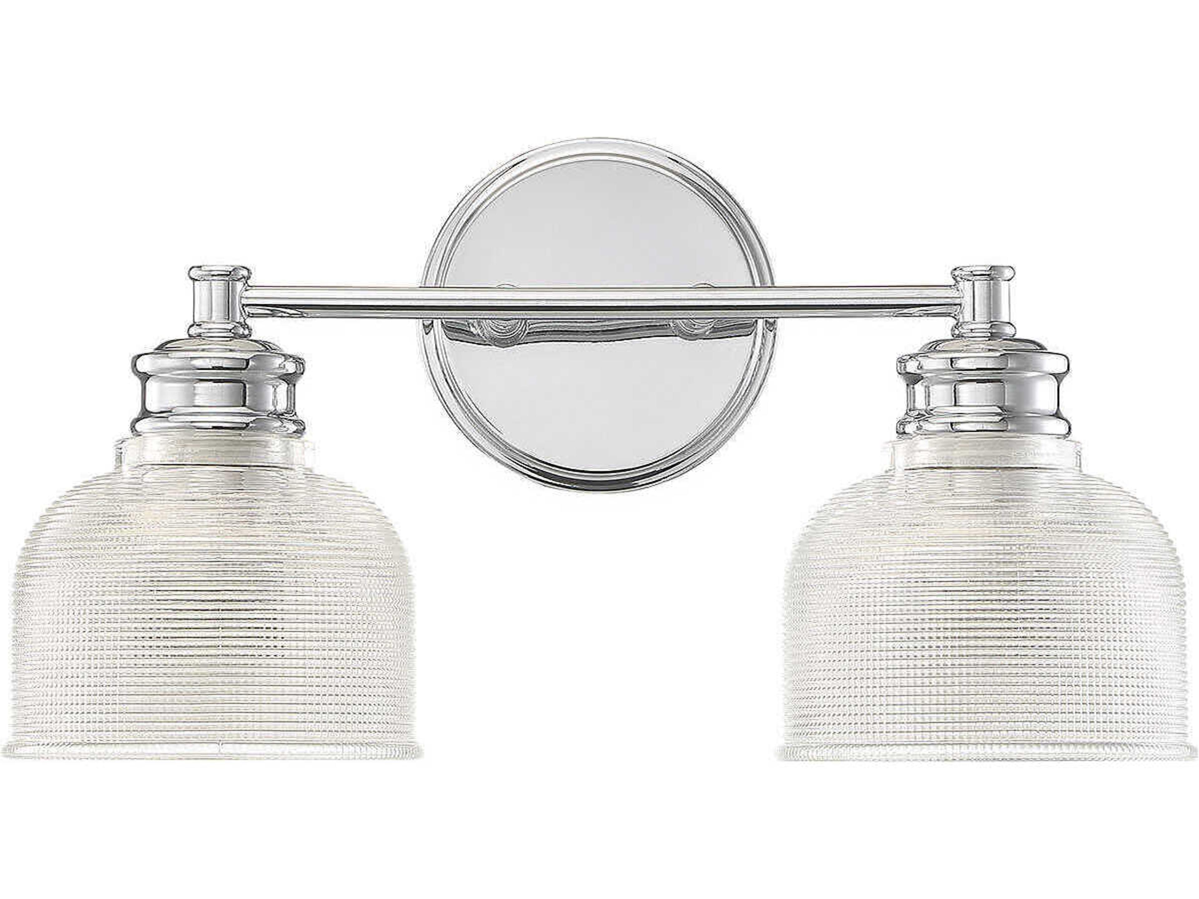Savoy House Meridian 2-Light Chrome Glass Vanity Light