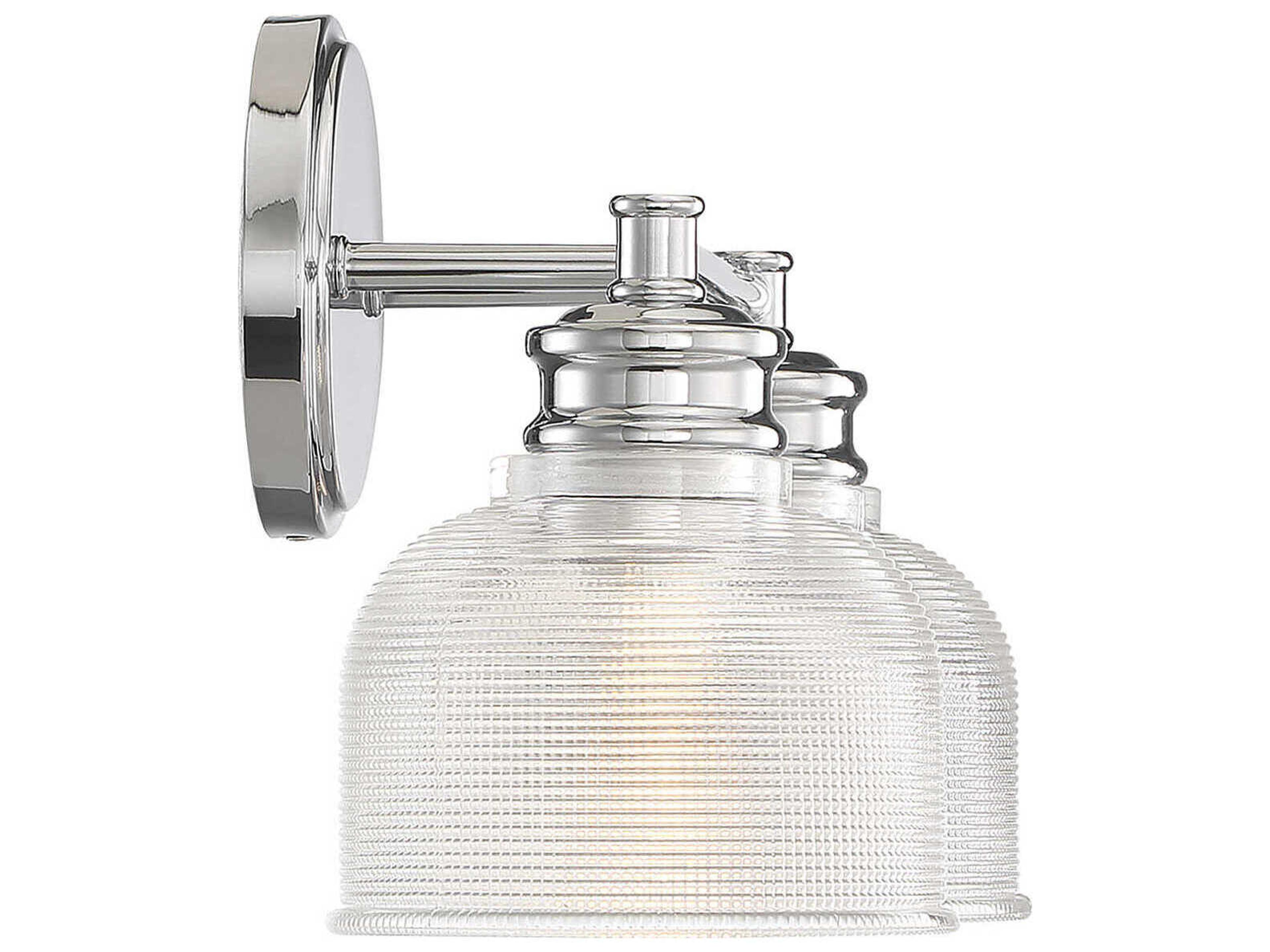 Savoy House Meridian 2-Light Chrome Glass Vanity Light