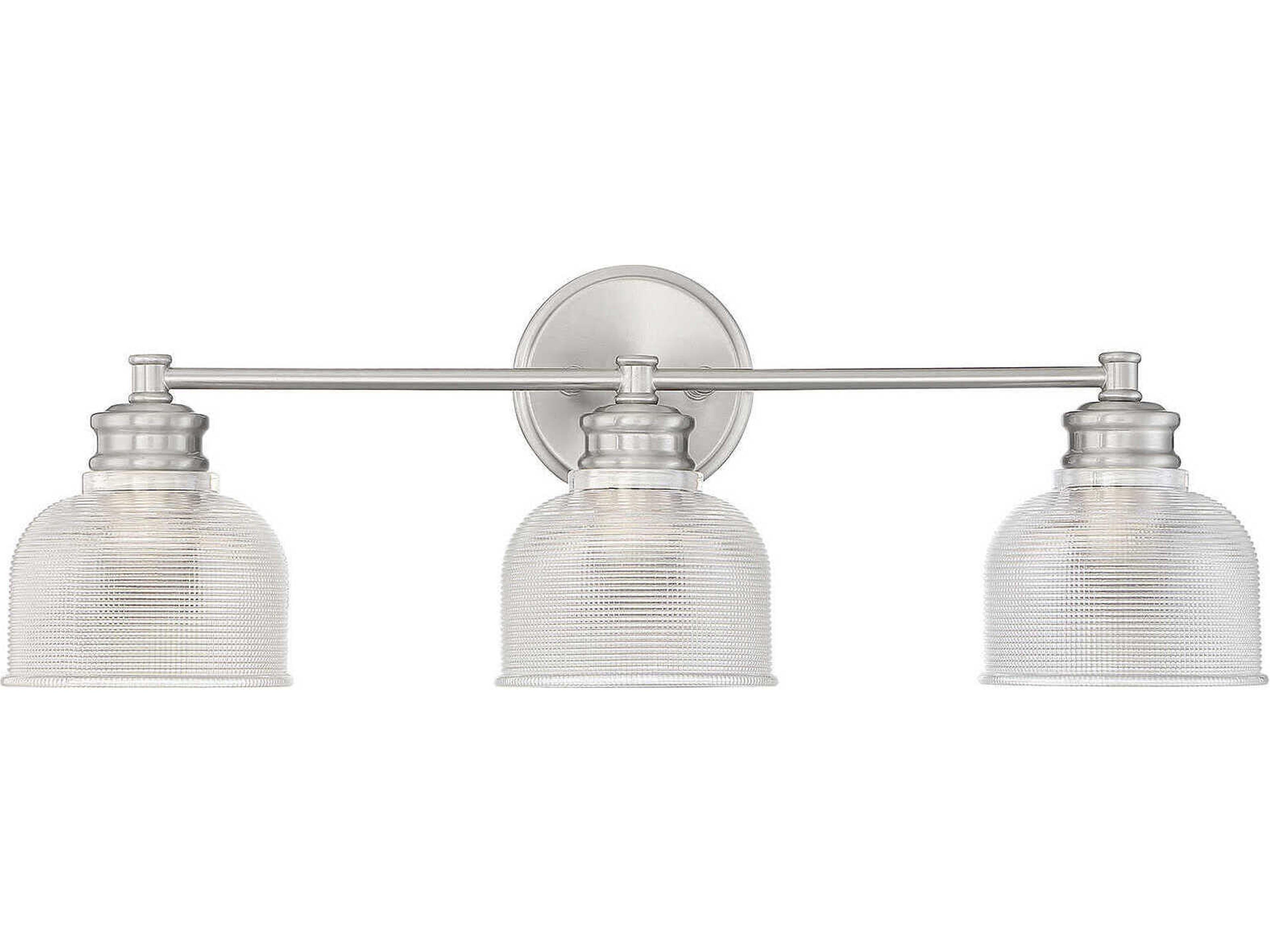 Savoy House Meridian 3-Light Brushed Nickel Glass Vanity Light