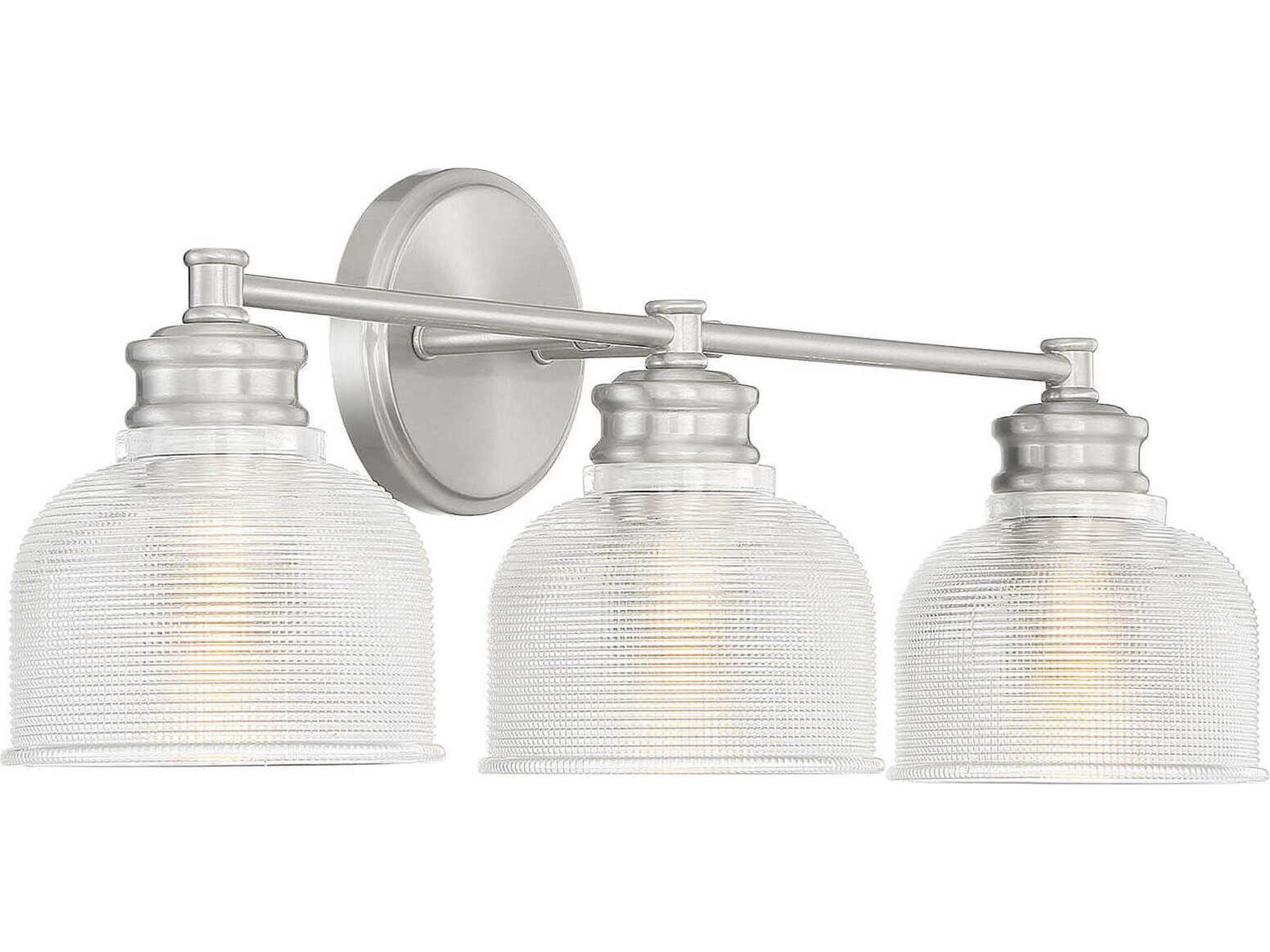 Savoy House Meridian 3-Light Brushed Nickel Glass Vanity Light