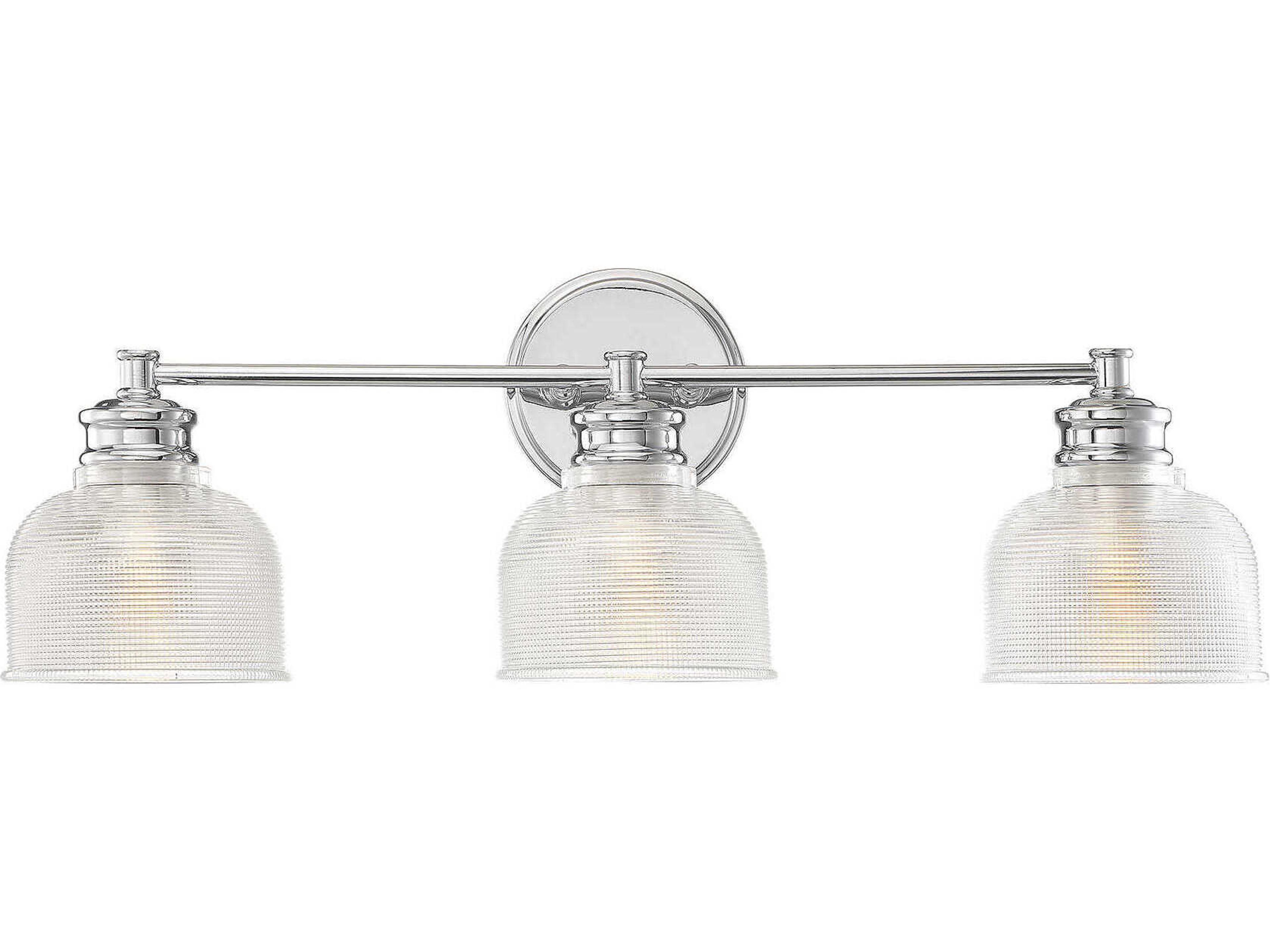 Meridian 3-Light Chrome Glass Vanity Light