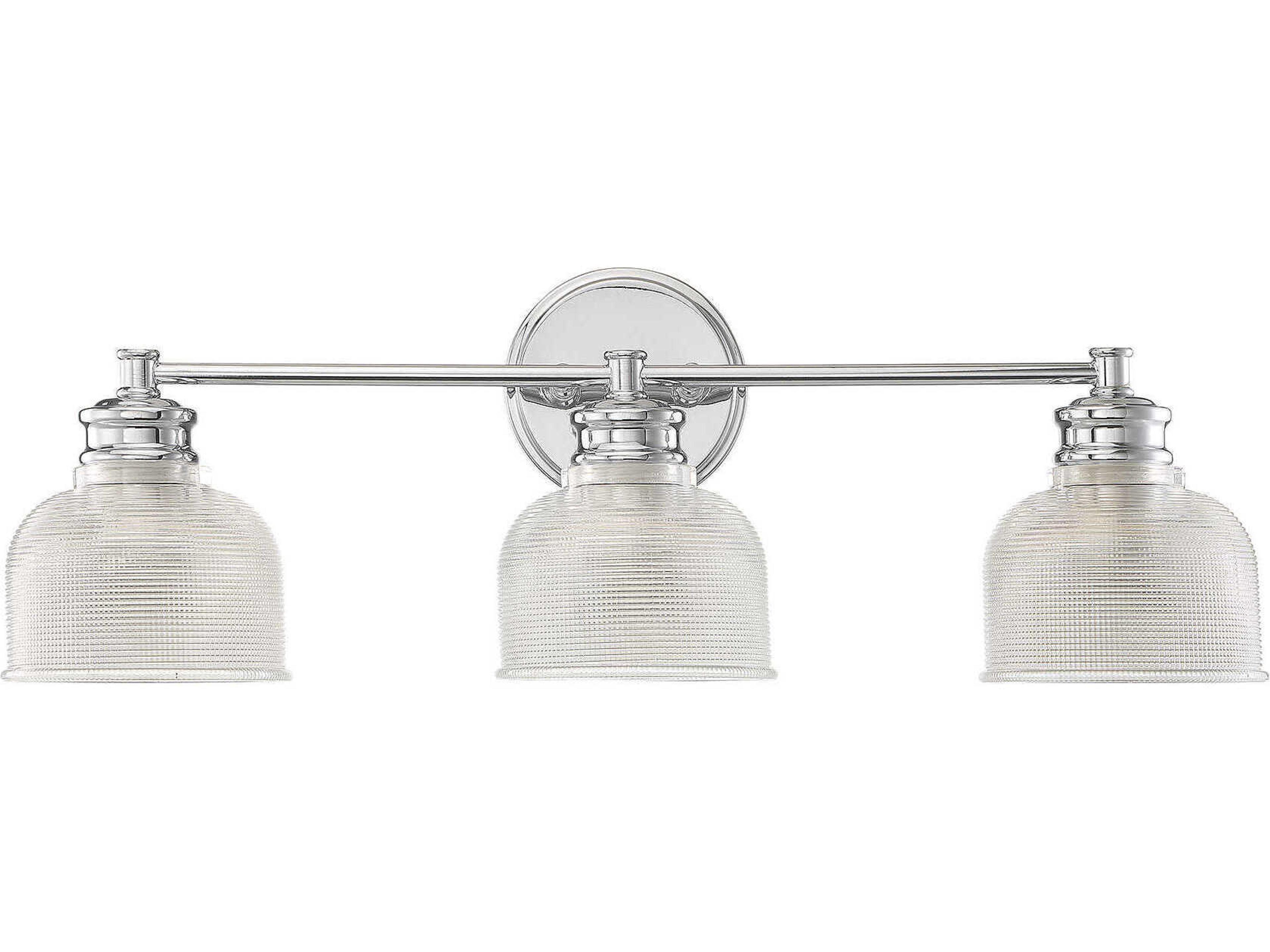 Savoy House Meridian 3-Light Chrome Glass Vanity Light