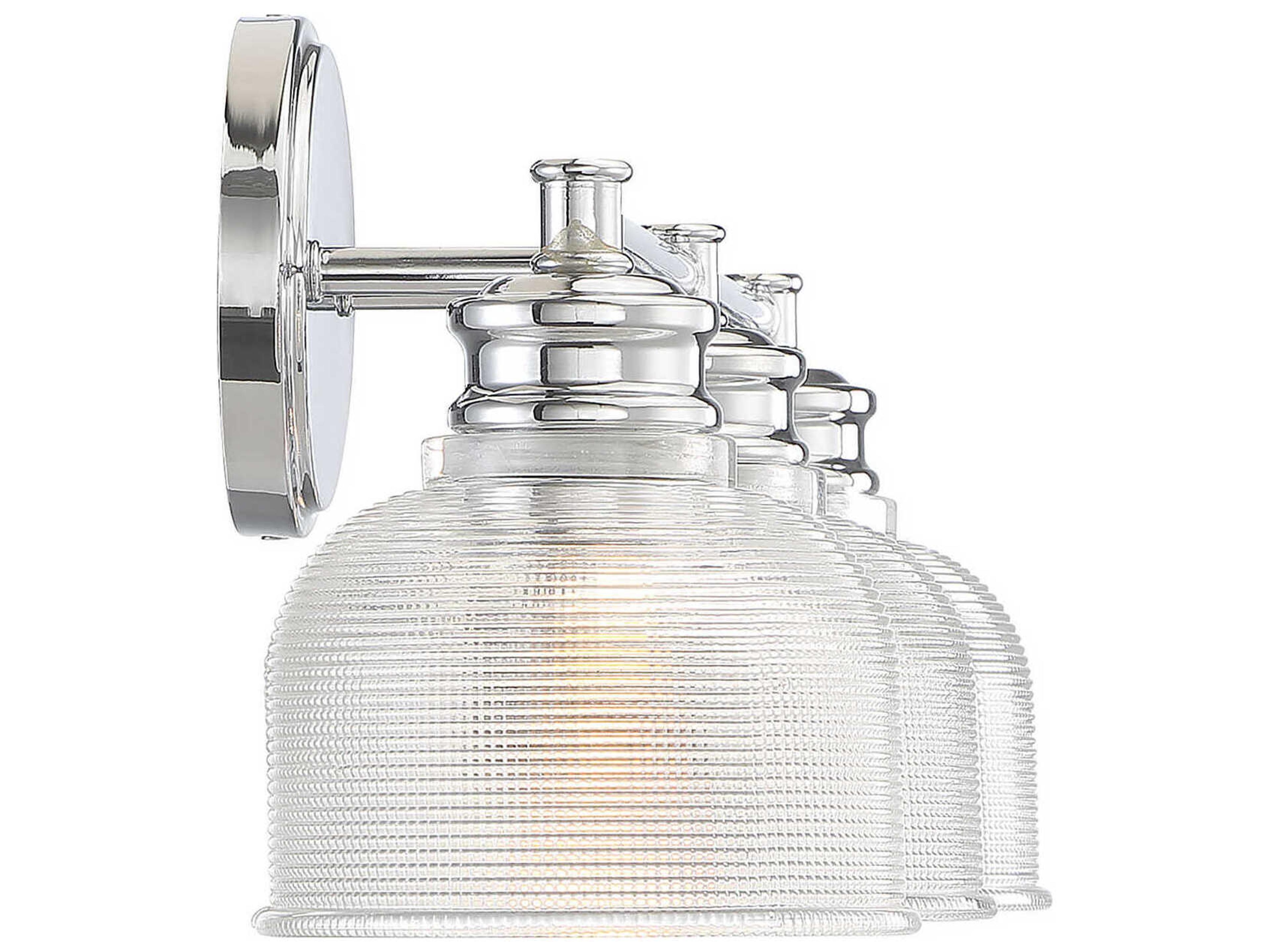 Savoy House Meridian 3-Light Chrome Glass Vanity Light