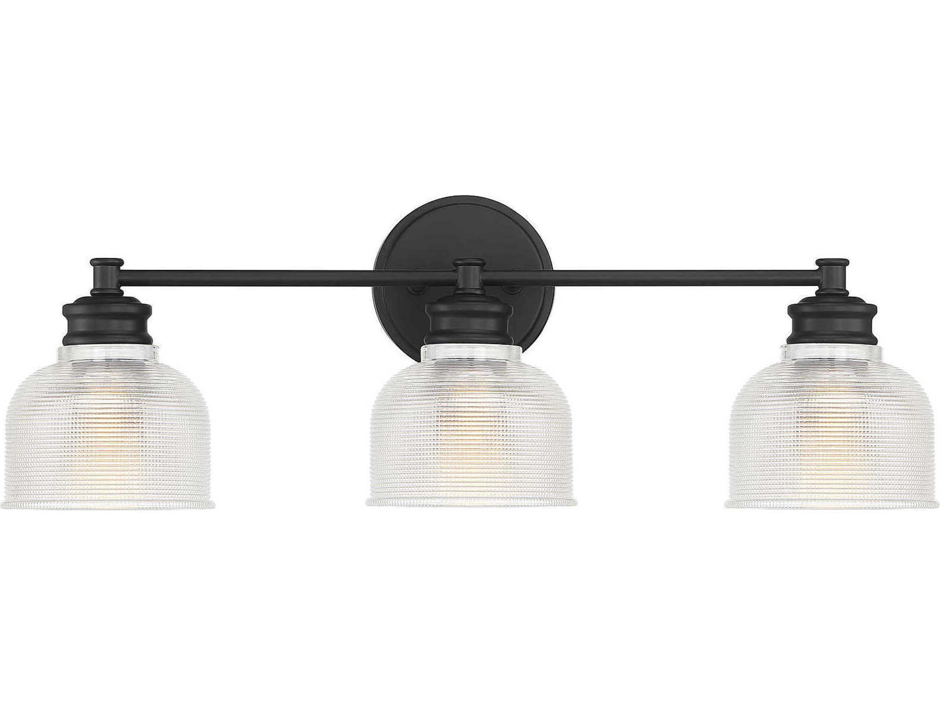 Meridian 3-Light Matte Black Vanity Light