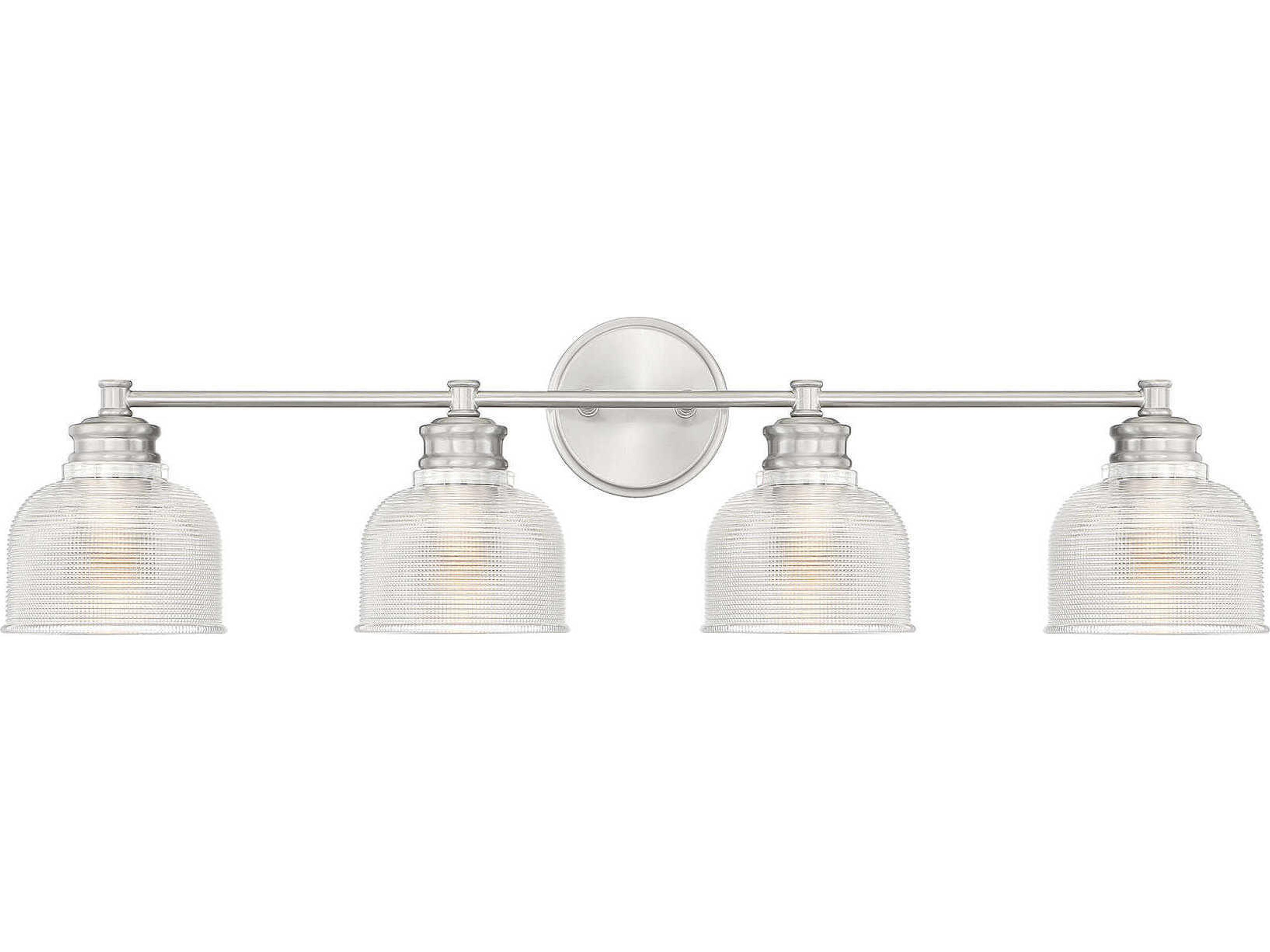 Meridian 4-Light Brushed Nickel Glass Vanity Light