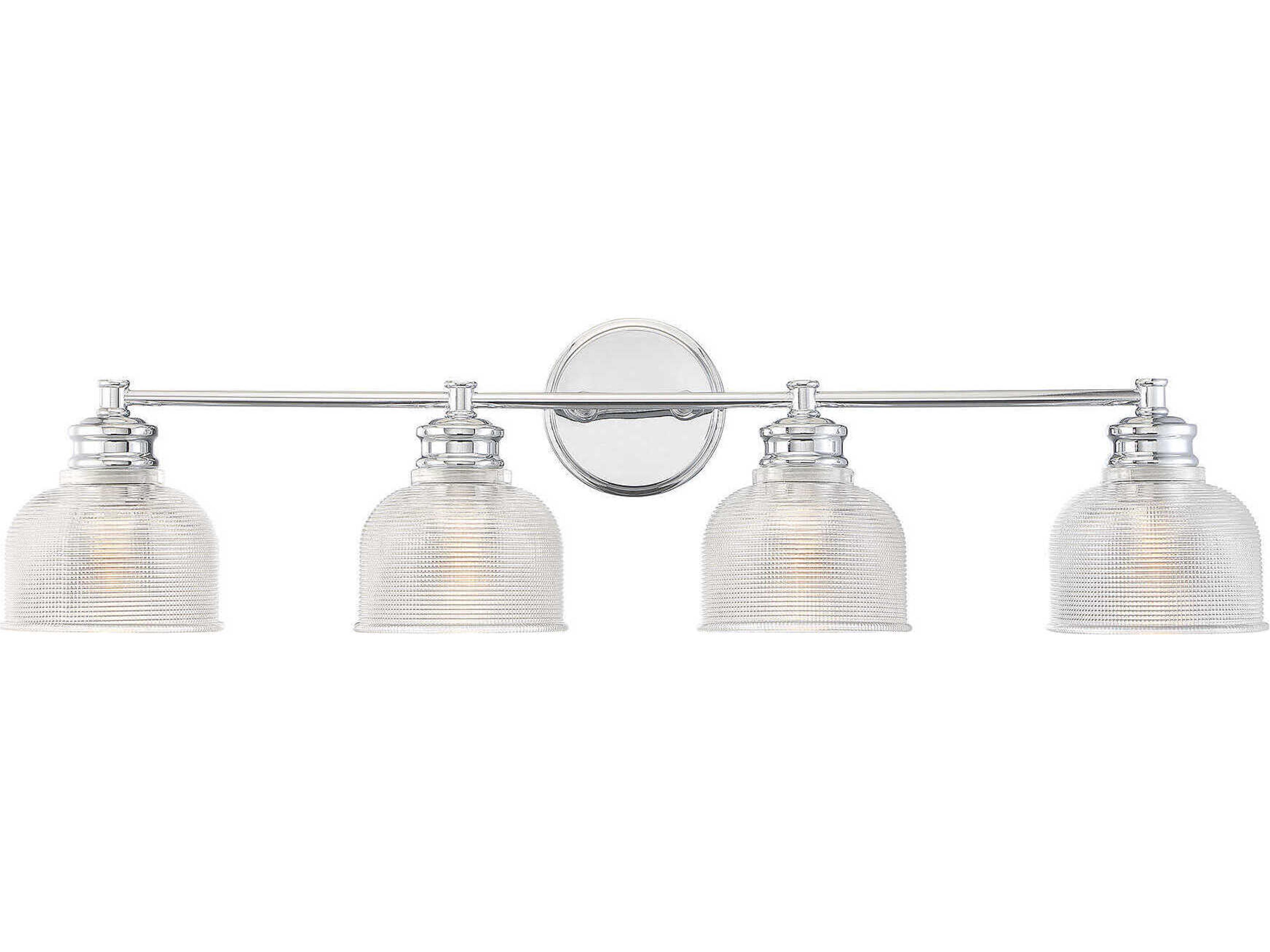 Meridian 4-Light Chrome Glass Vanity Light