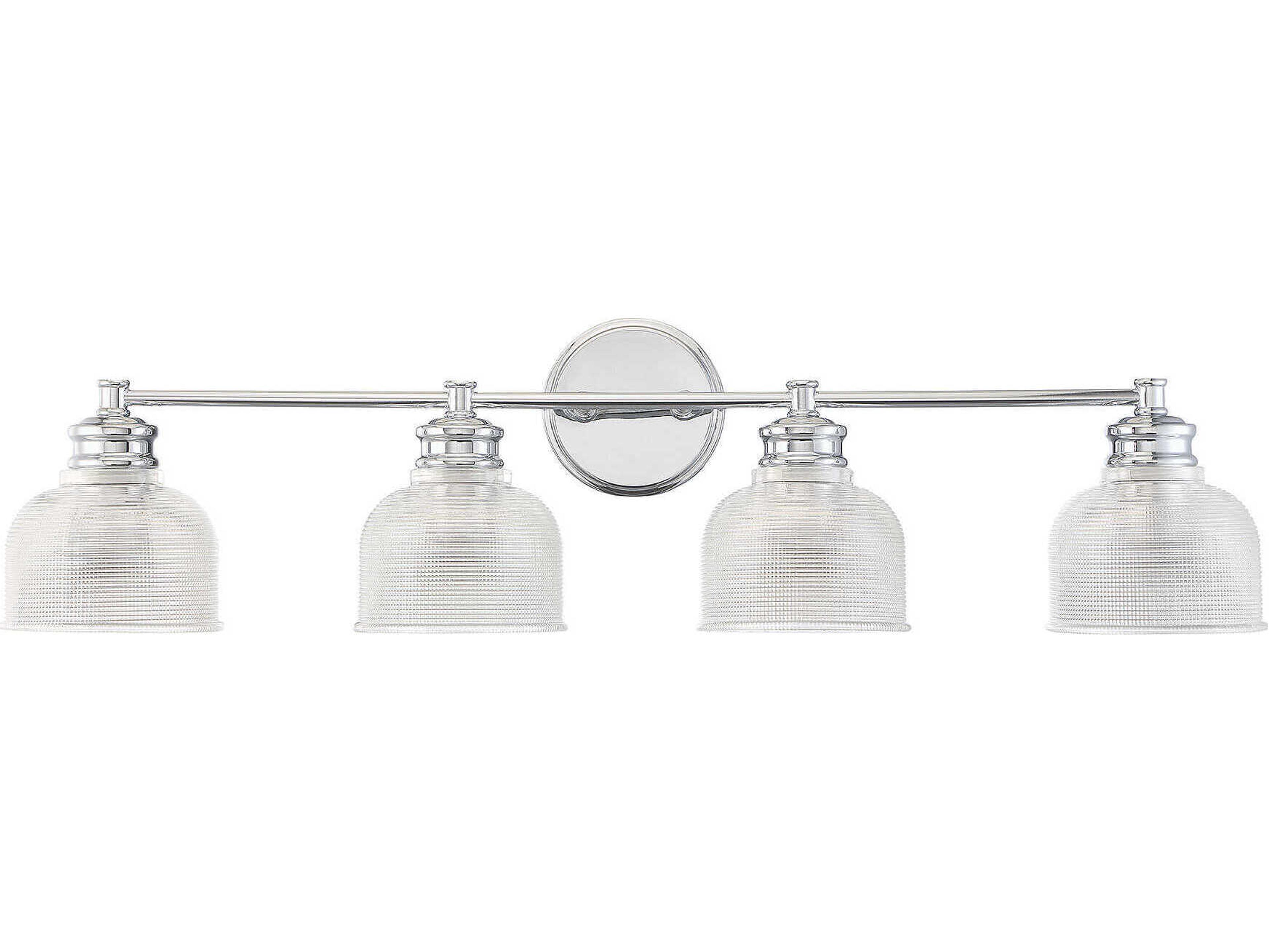 Savoy House Meridian 4-Light Chrome Glass Vanity Light