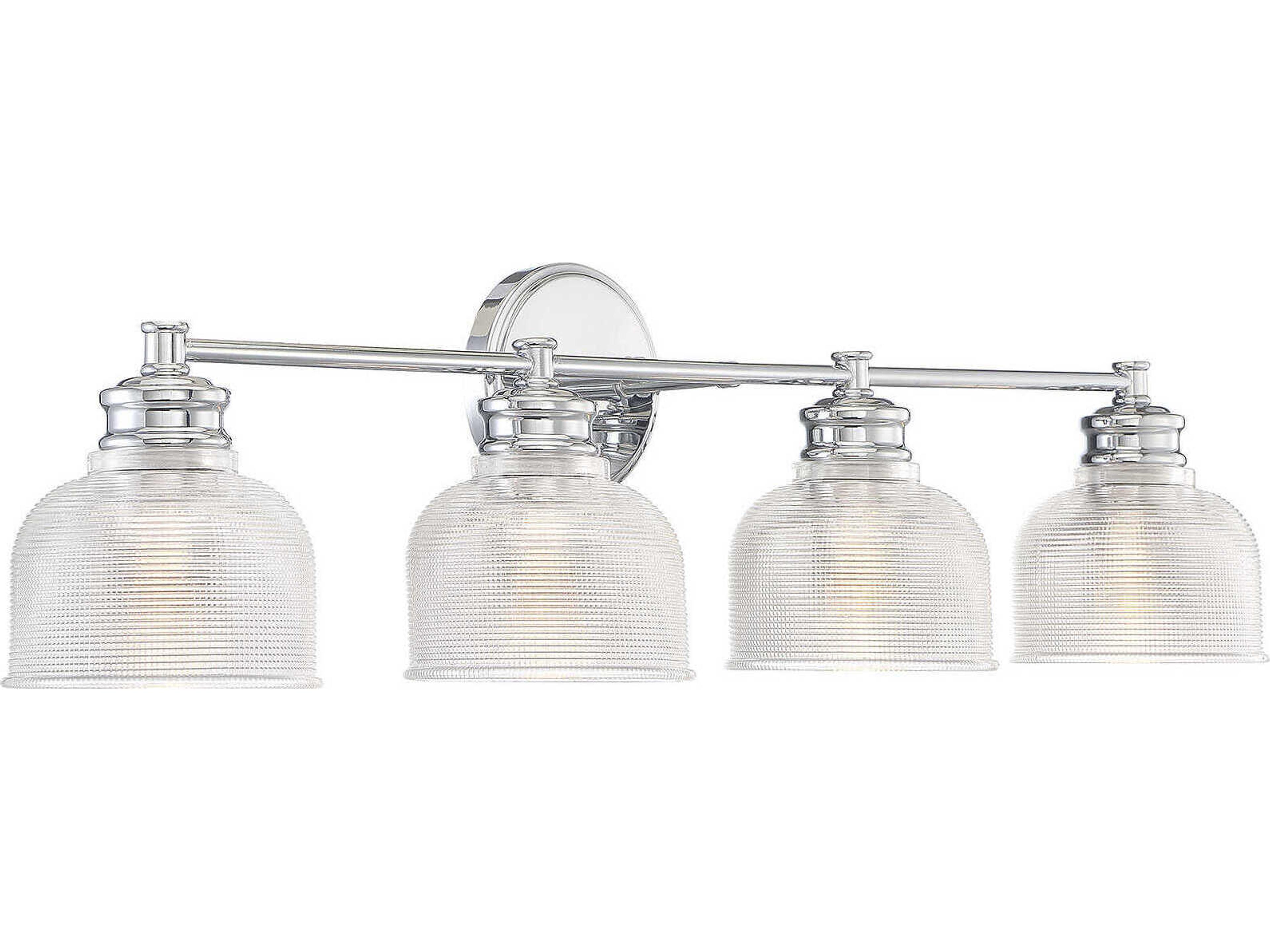 Savoy House Meridian 4-Light Chrome Glass Vanity Light