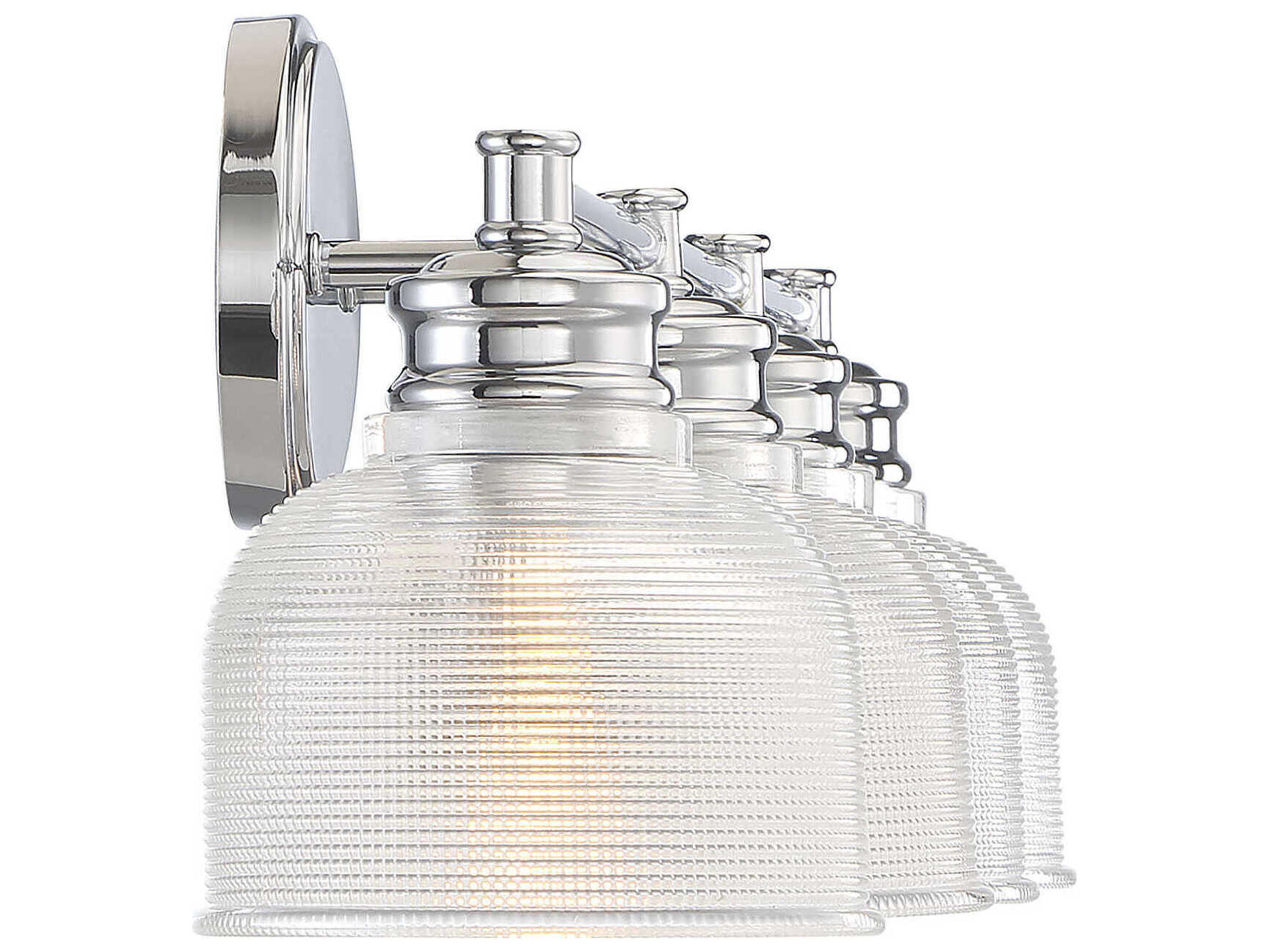 Savoy House Meridian 4-Light Chrome Glass Vanity Light