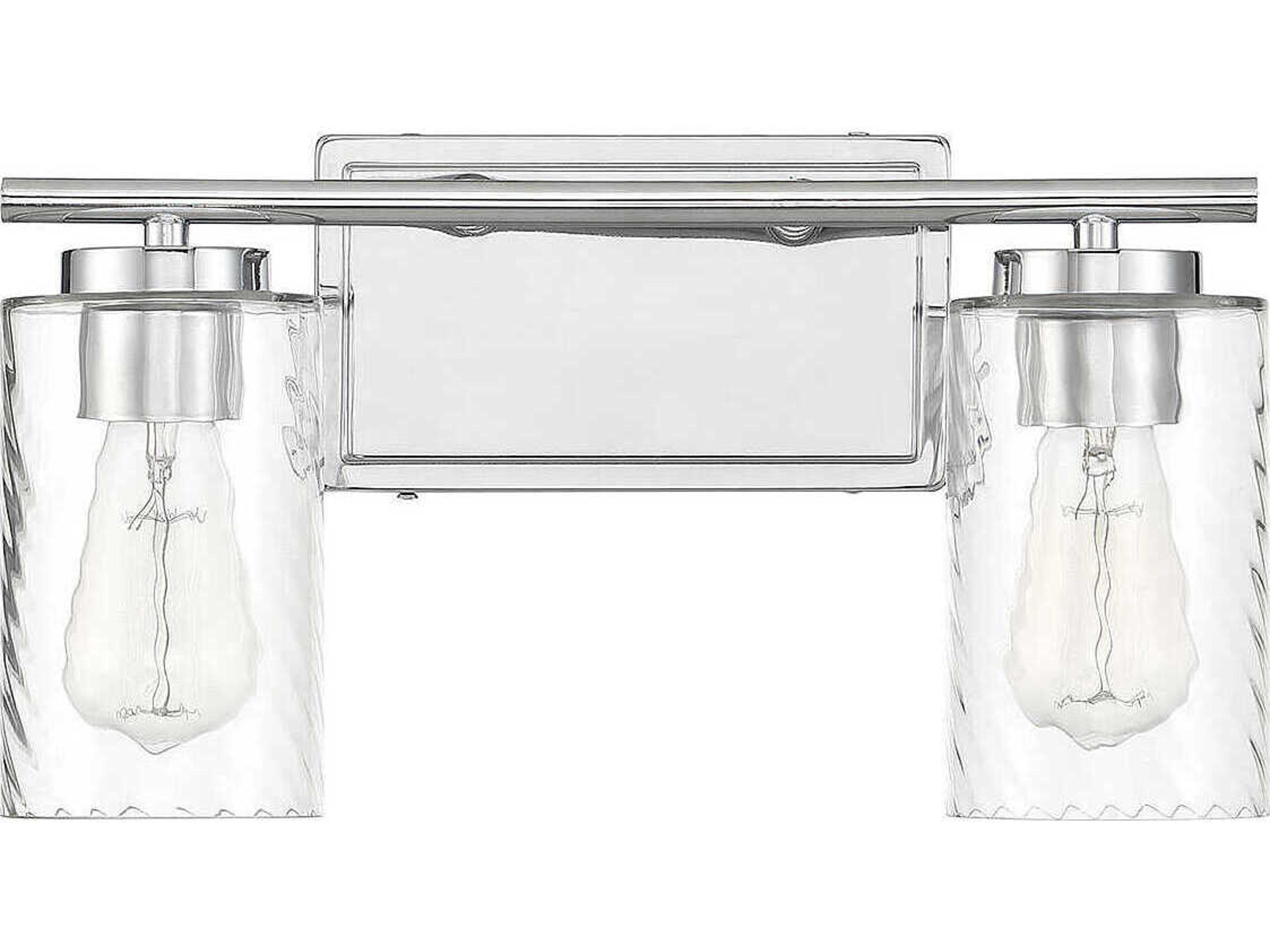 Savoy House Meridian 2-Light Chrome Glass Vanity Light