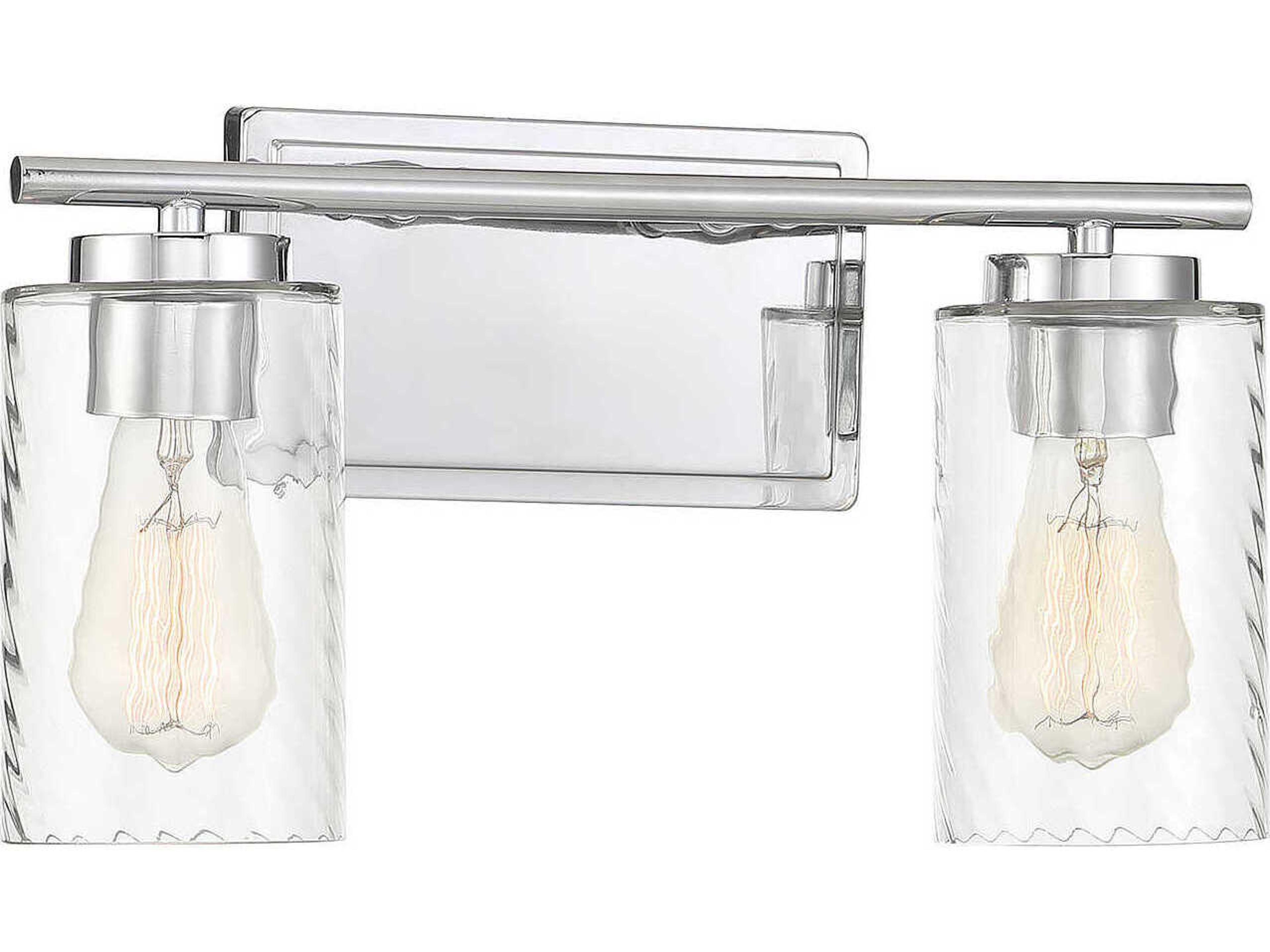 Savoy House Meridian 2-Light Chrome Glass Vanity Light