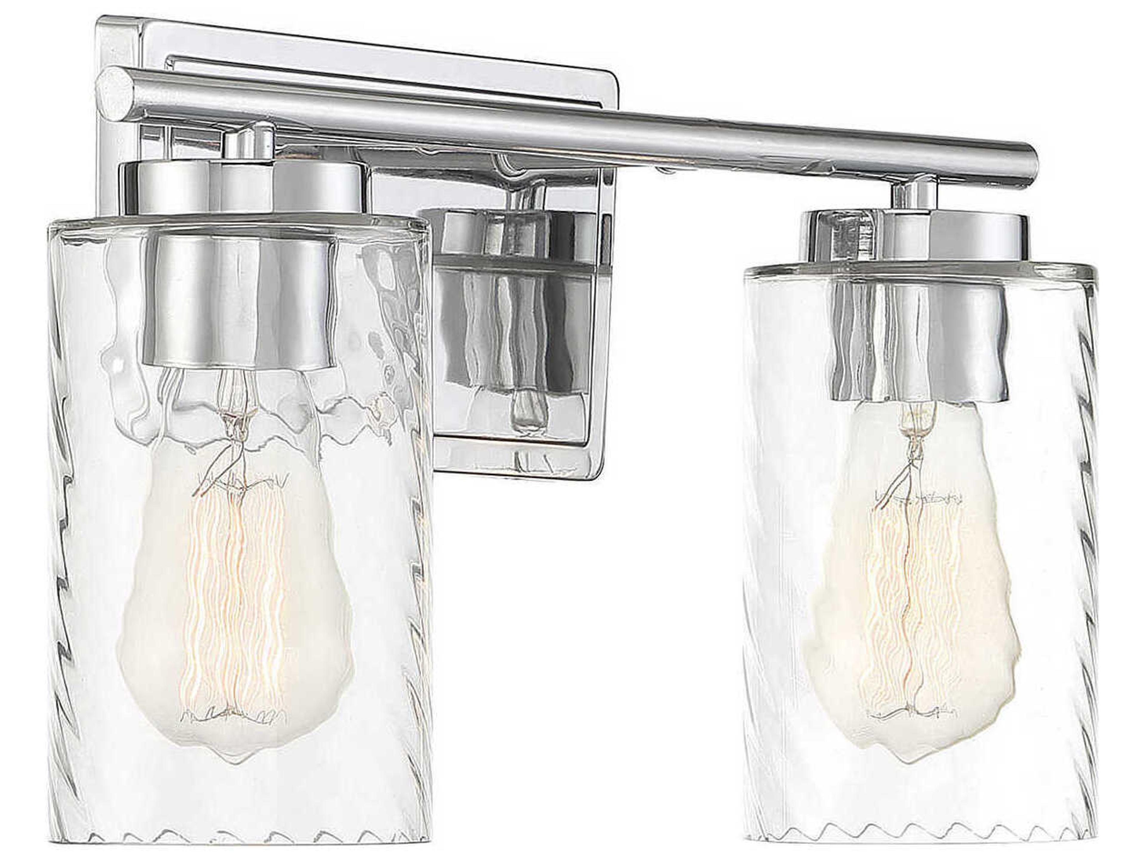 Savoy House Meridian 2-Light Chrome Glass Vanity Light