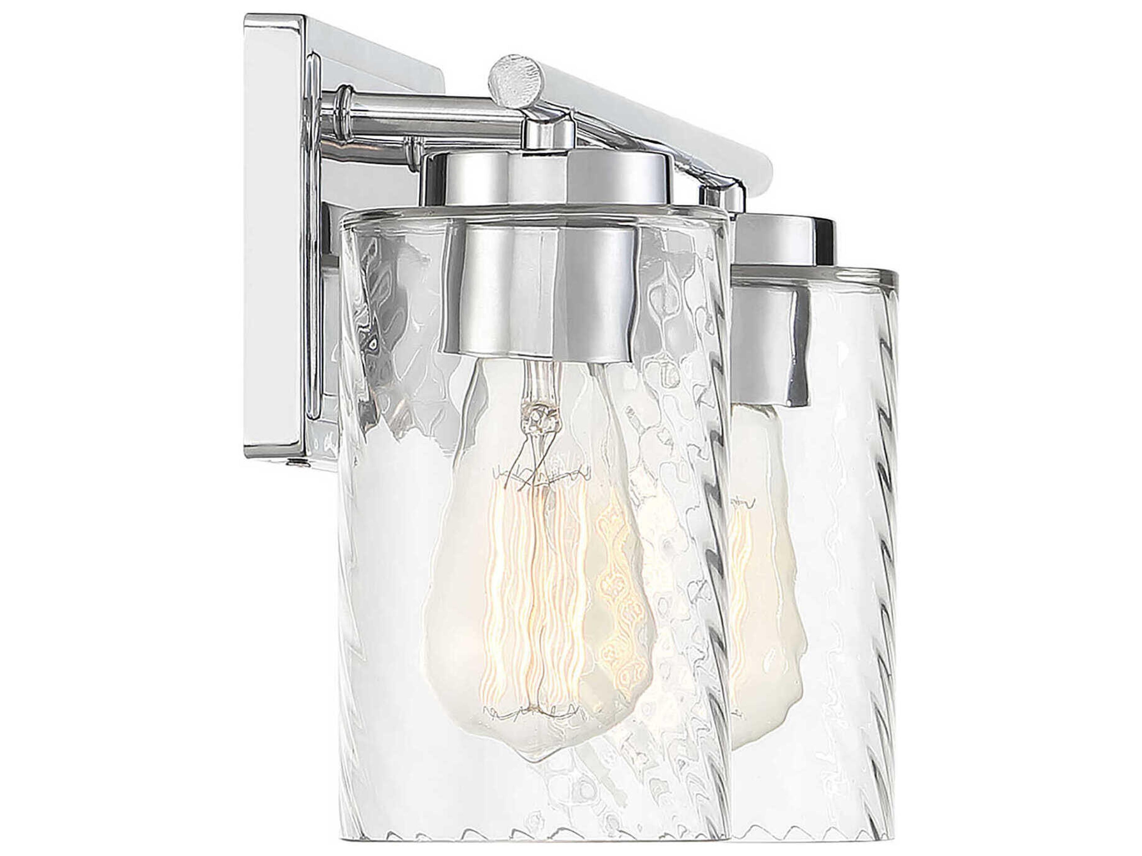 Savoy House Meridian 2-Light Chrome Glass Vanity Light