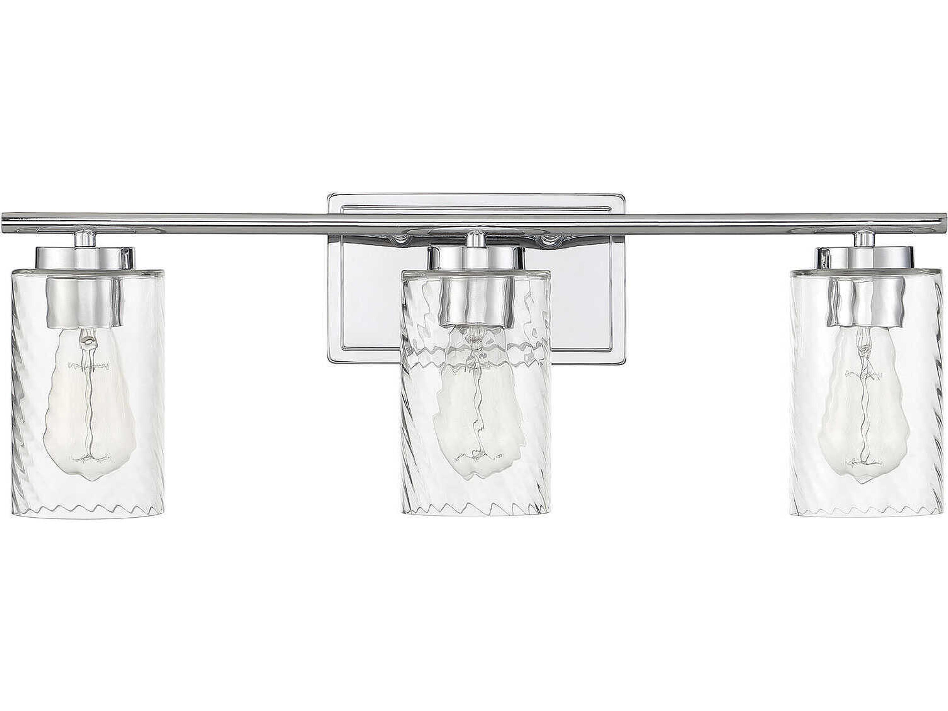 Savoy House Meridian 3-Light Chrome Glass Vanity Light