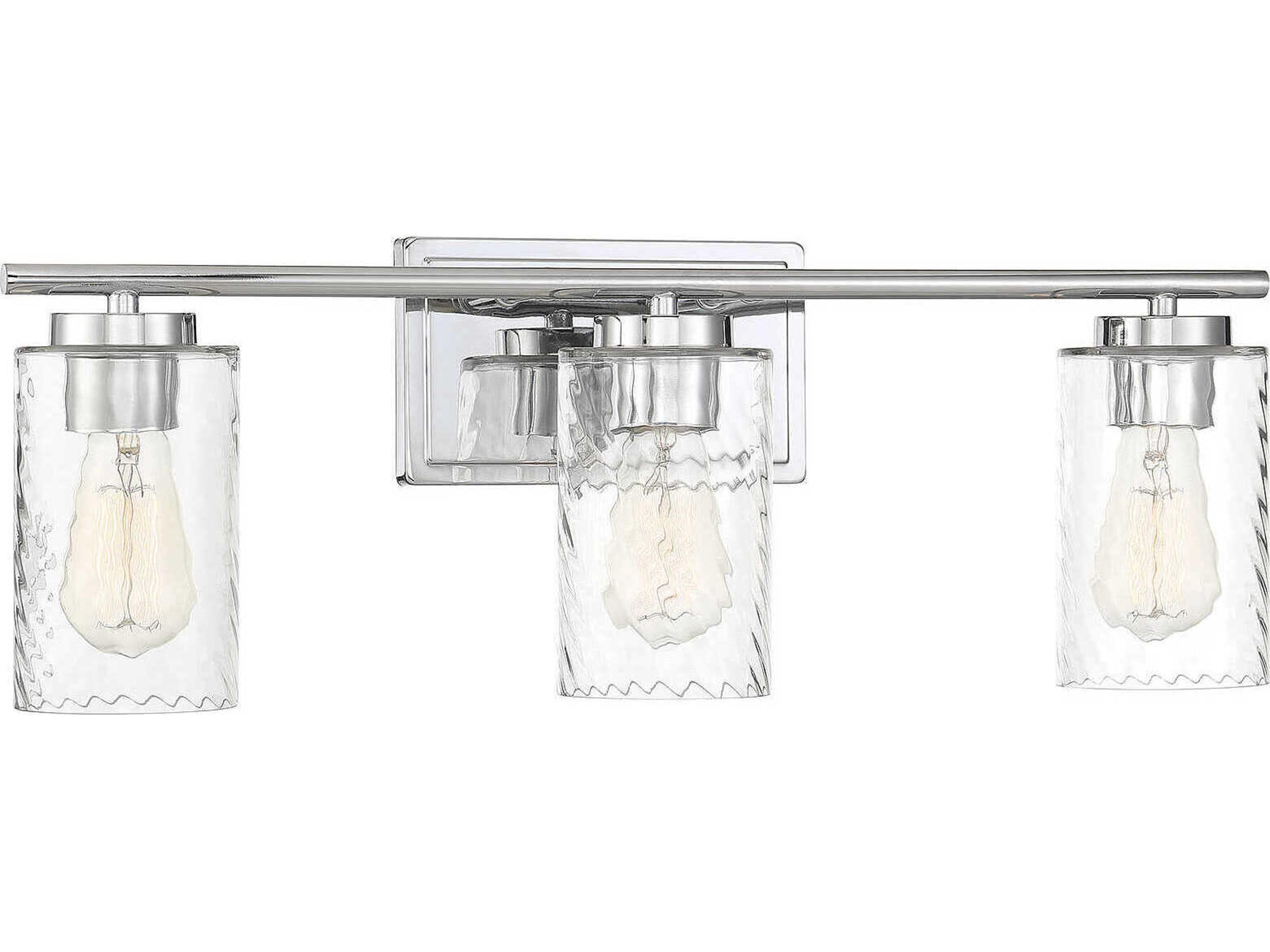 Savoy House Meridian 3-Light Chrome Glass Vanity Light