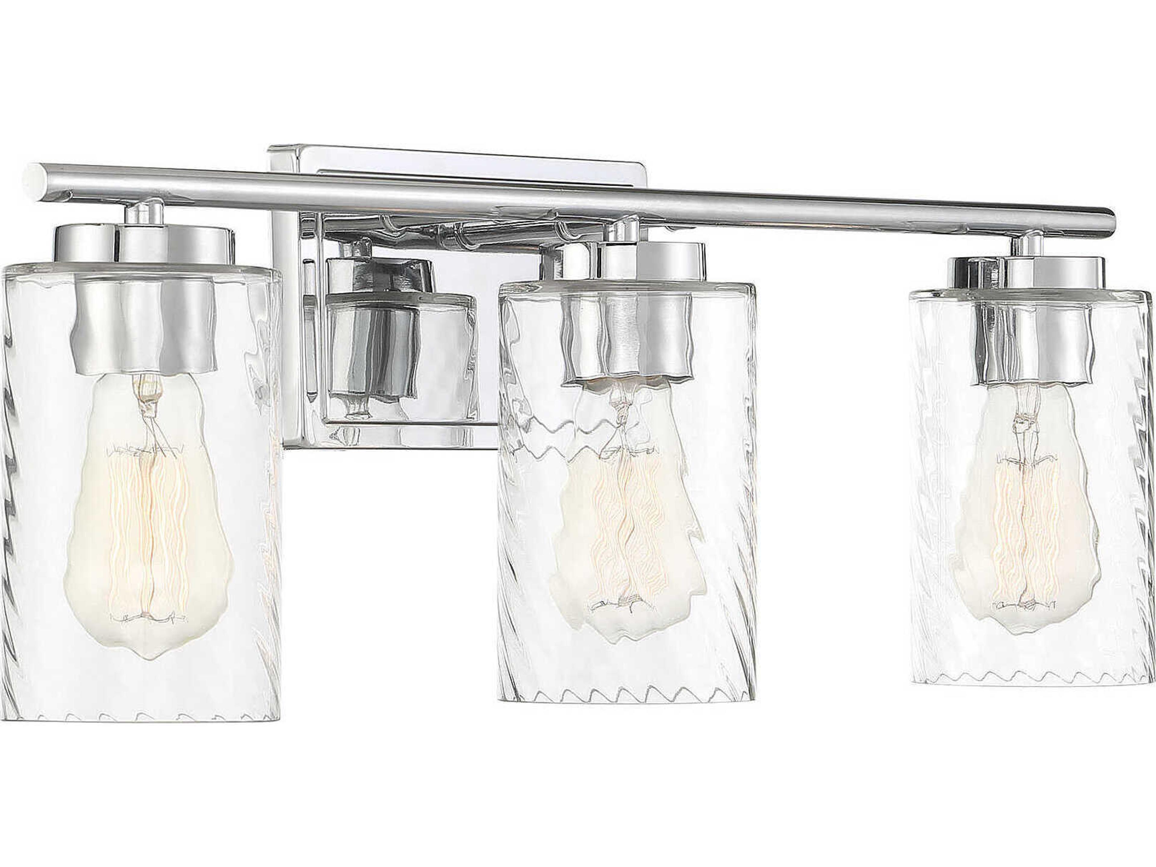 Savoy House Meridian 3-Light Chrome Glass Vanity Light
