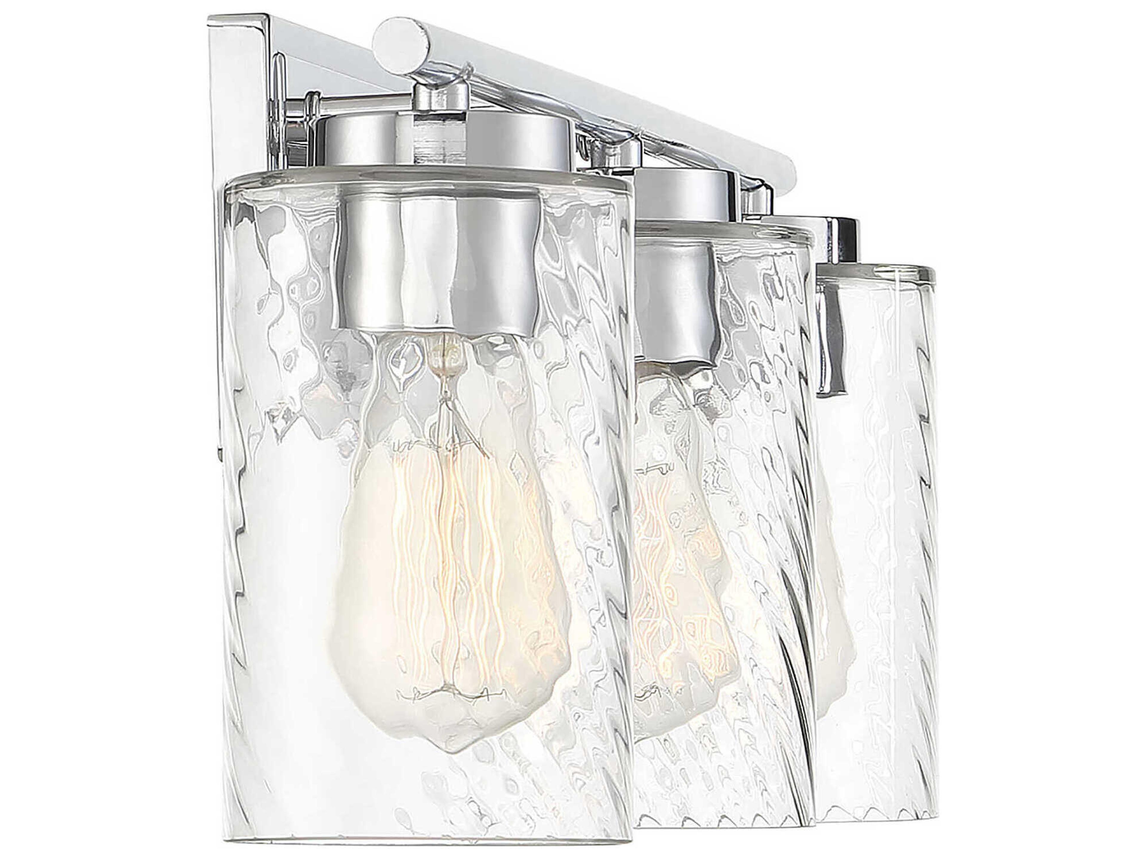 Savoy House Meridian 3-Light Chrome Glass Vanity Light