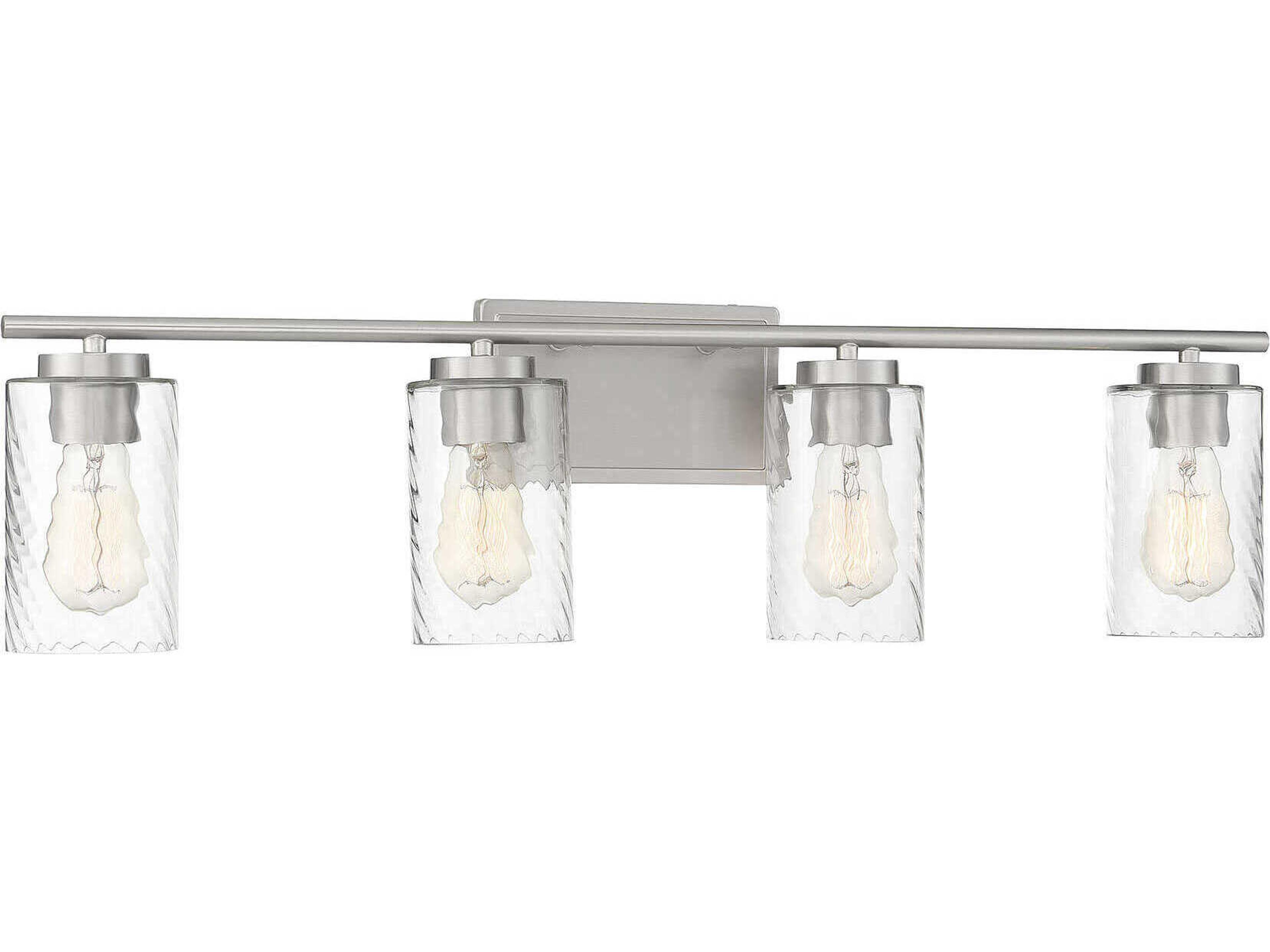 Savoy House Meridian 4-Light Brushed Nickel Glass Vanity Light