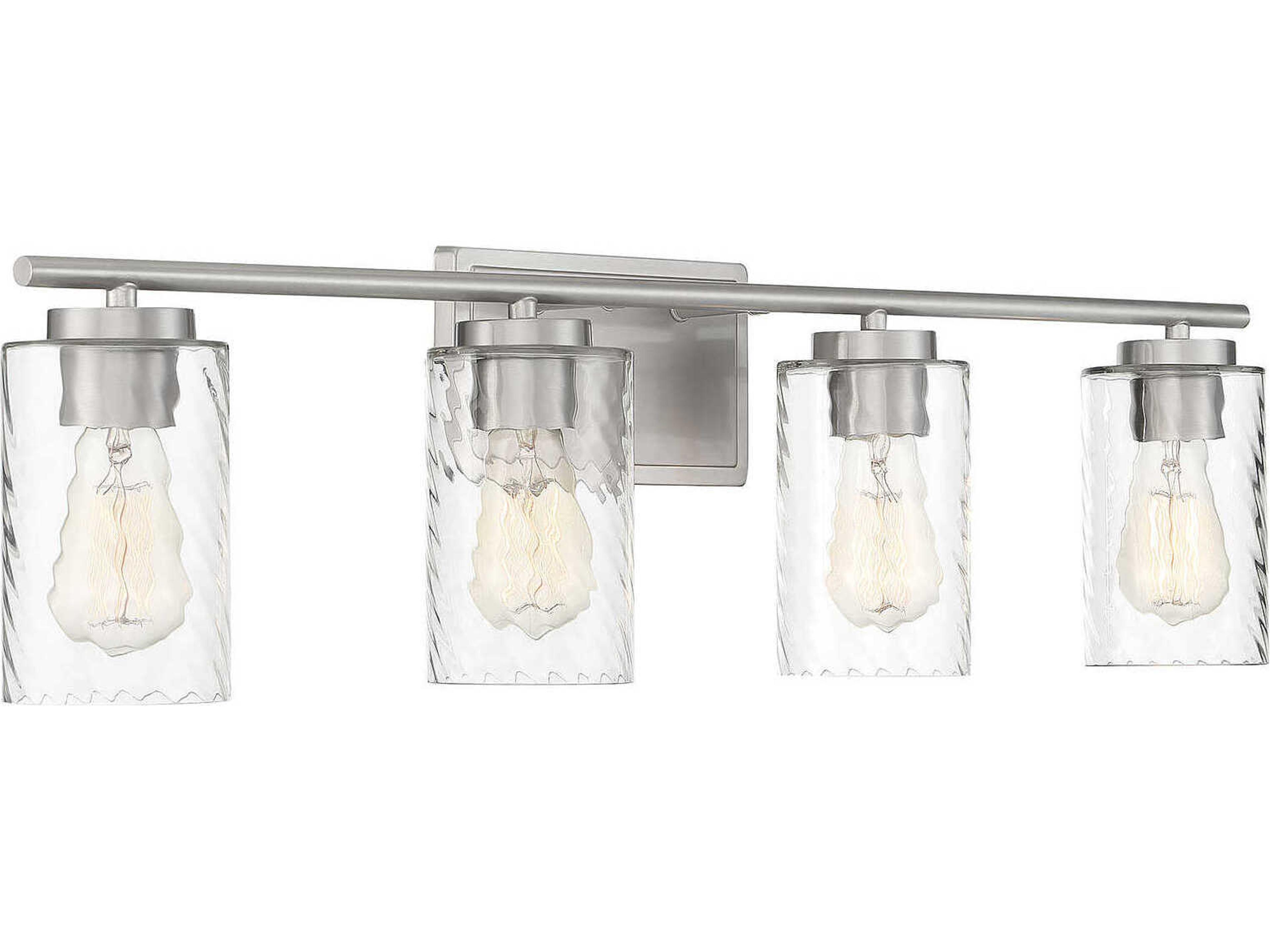 Savoy House Meridian 4-Light Brushed Nickel Glass Vanity Light