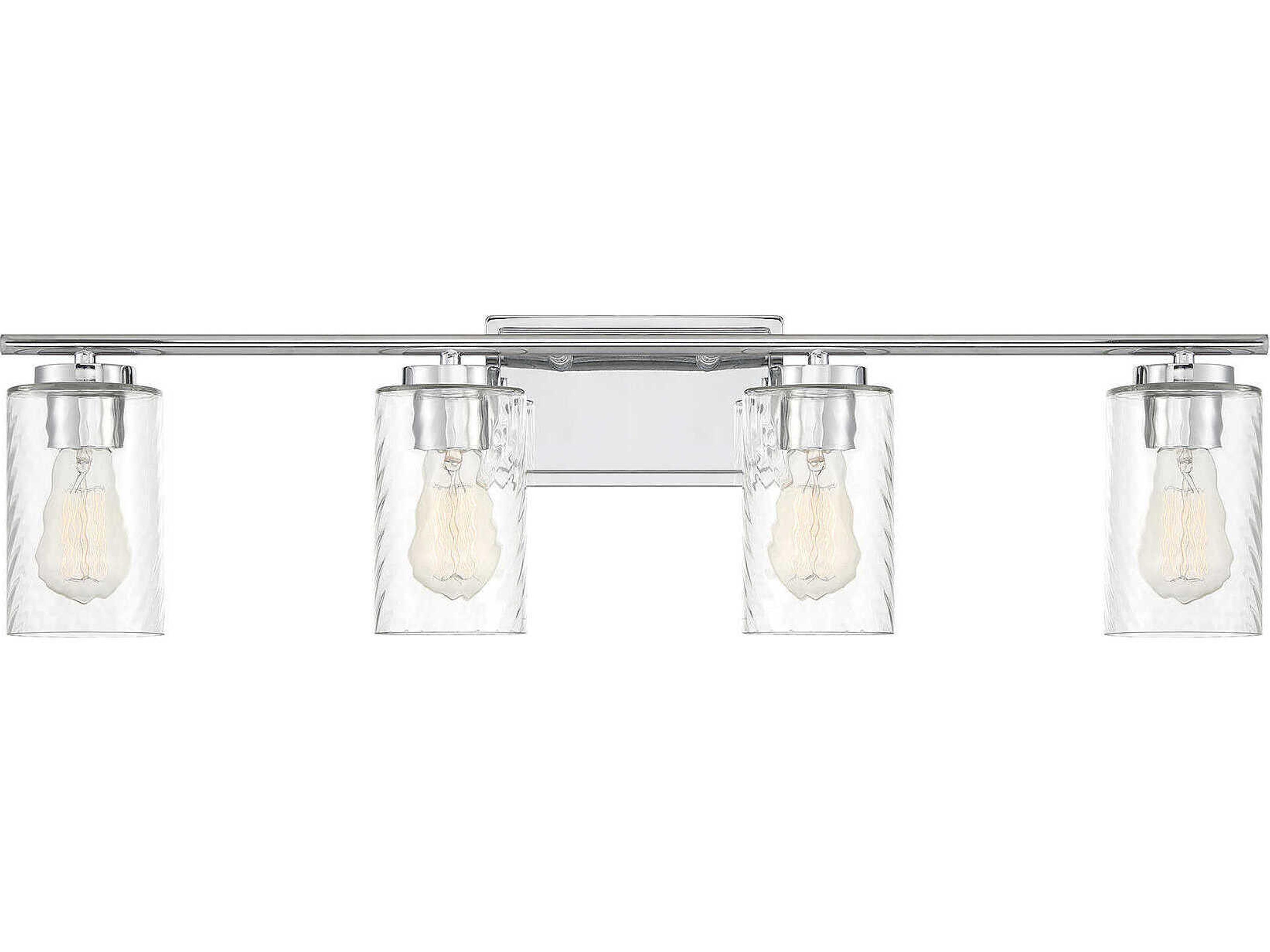 Meridian 4-Light Chrome Glass Vanity Light