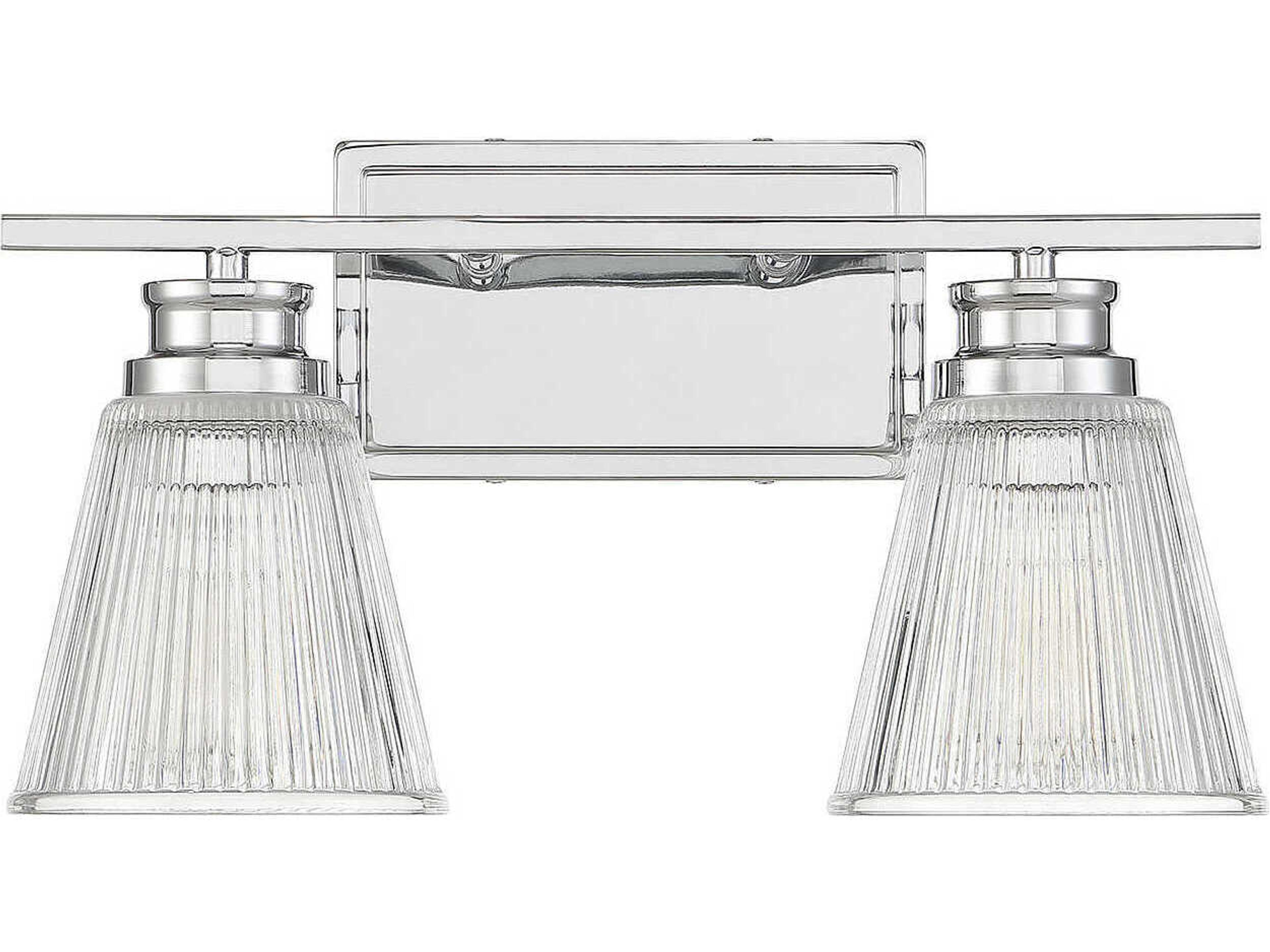 Savoy House Meridian 2-Light Chrome Glass Vanity Light