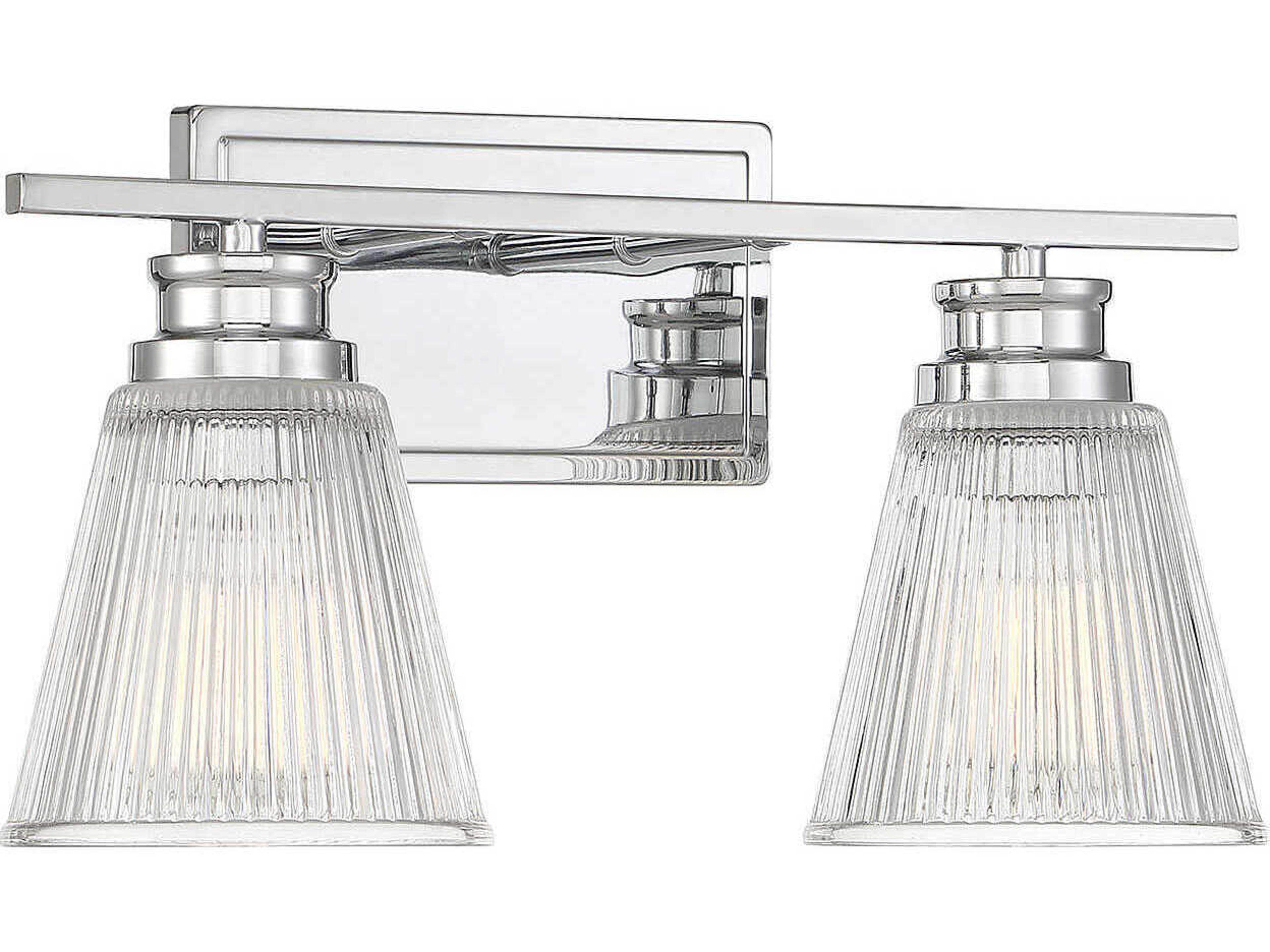 Savoy House Meridian 2-Light Chrome Glass Vanity Light