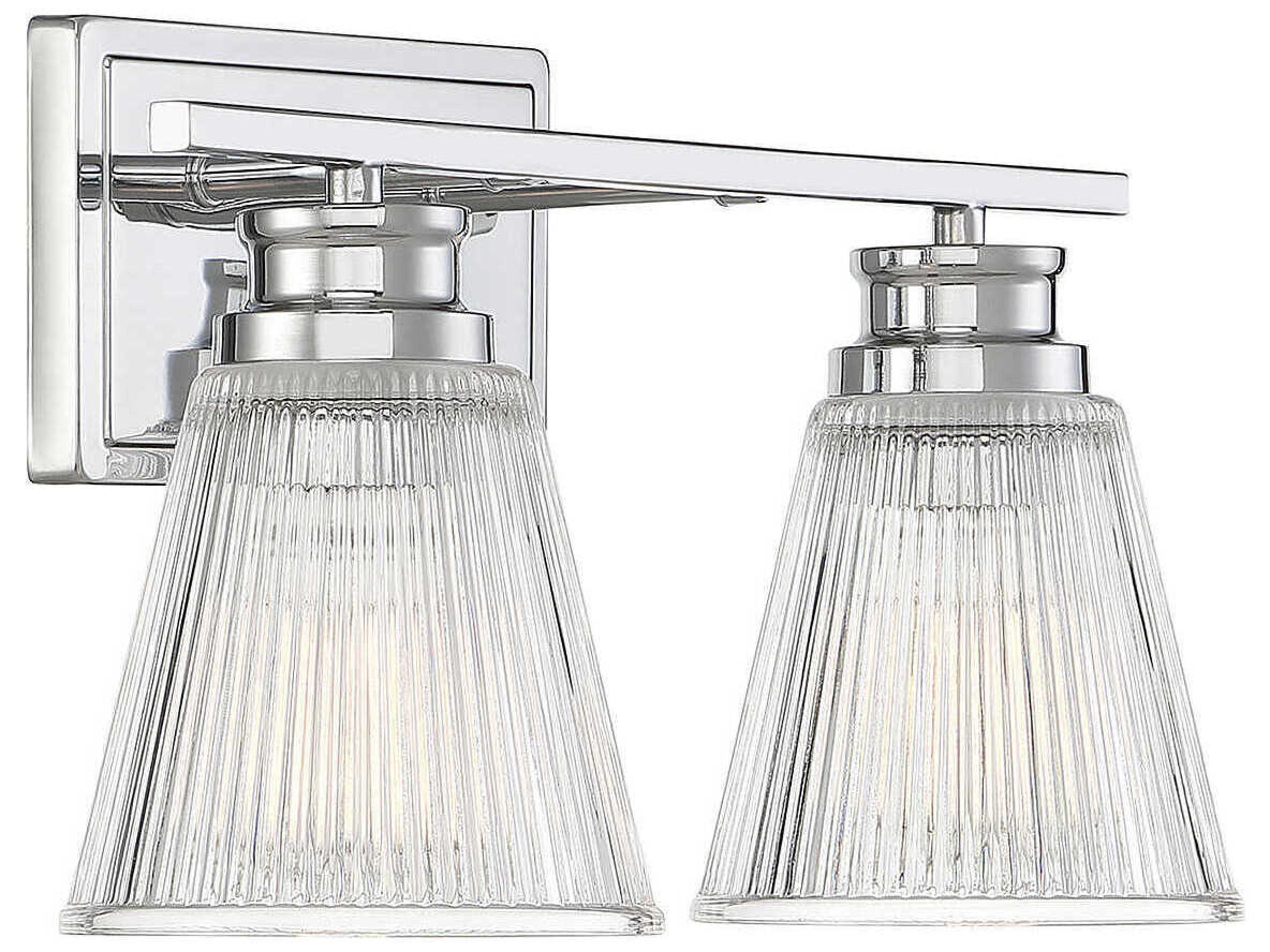 Savoy House Meridian 2-Light Chrome Glass Vanity Light