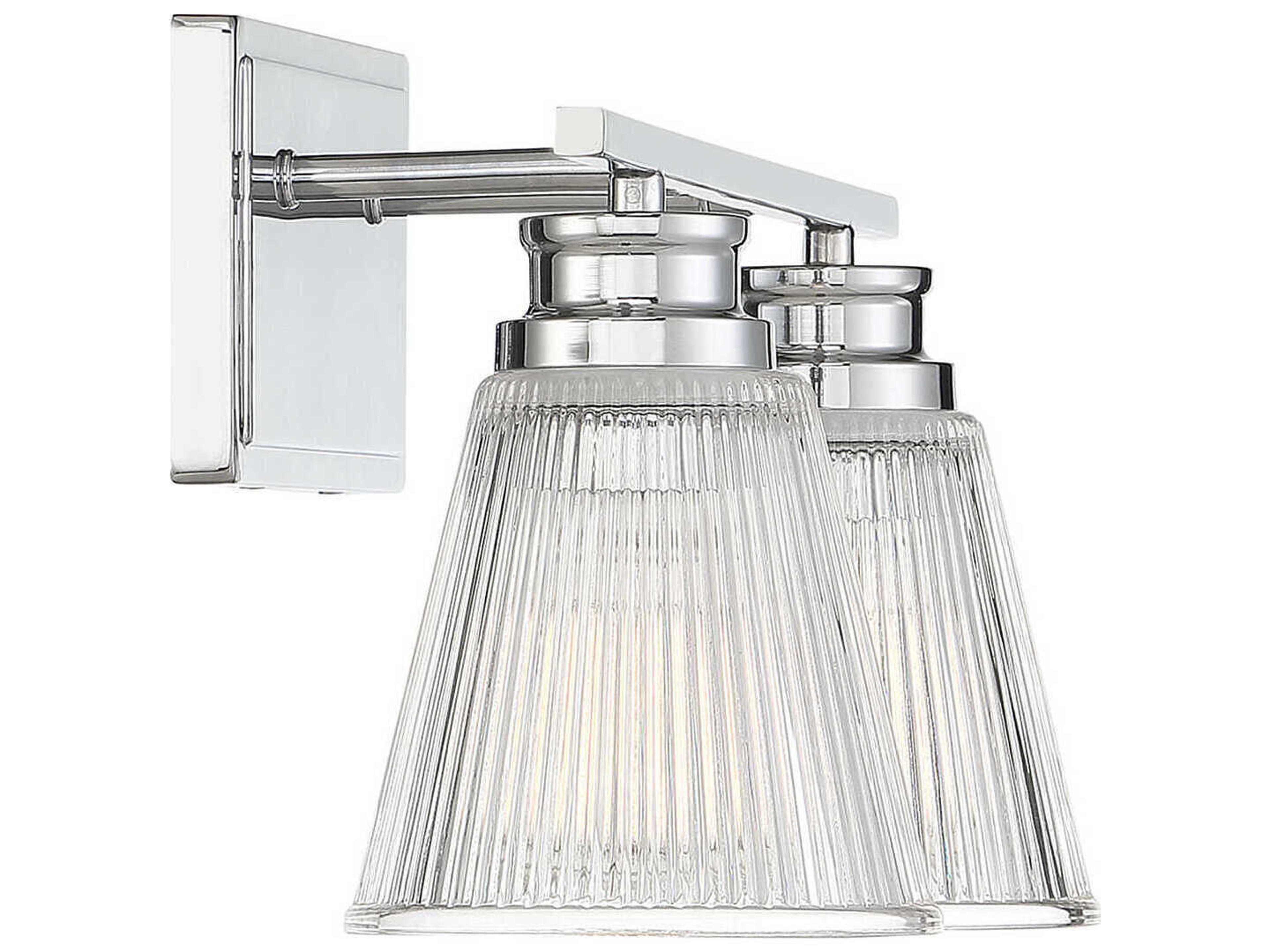 Savoy House Meridian 2-Light Chrome Glass Vanity Light