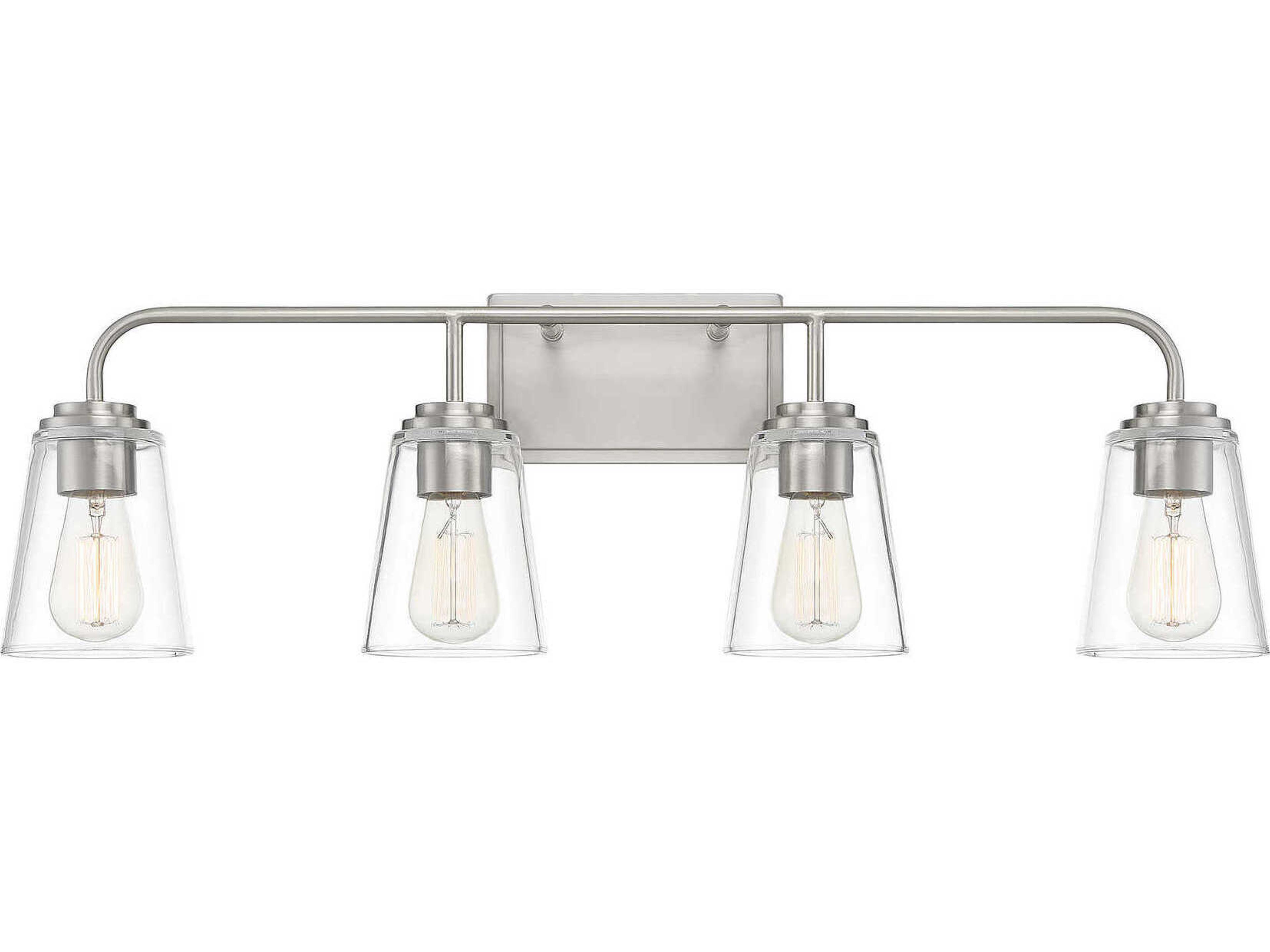 Meridian 4-Light Brushed Nickel Glass Vanity Light