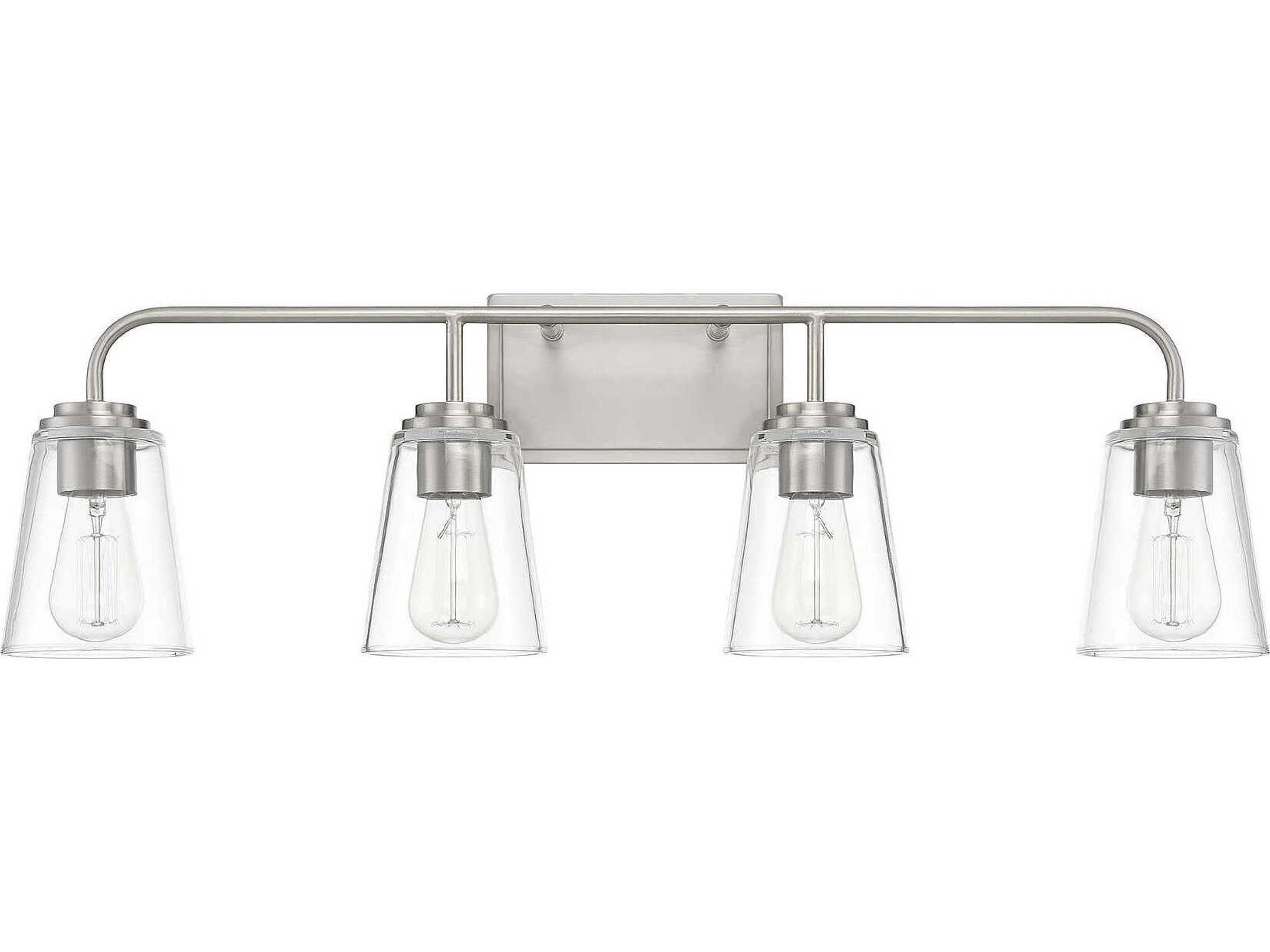 Savoy House Meridian 4-Light Brushed Nickel Glass Vanity Light