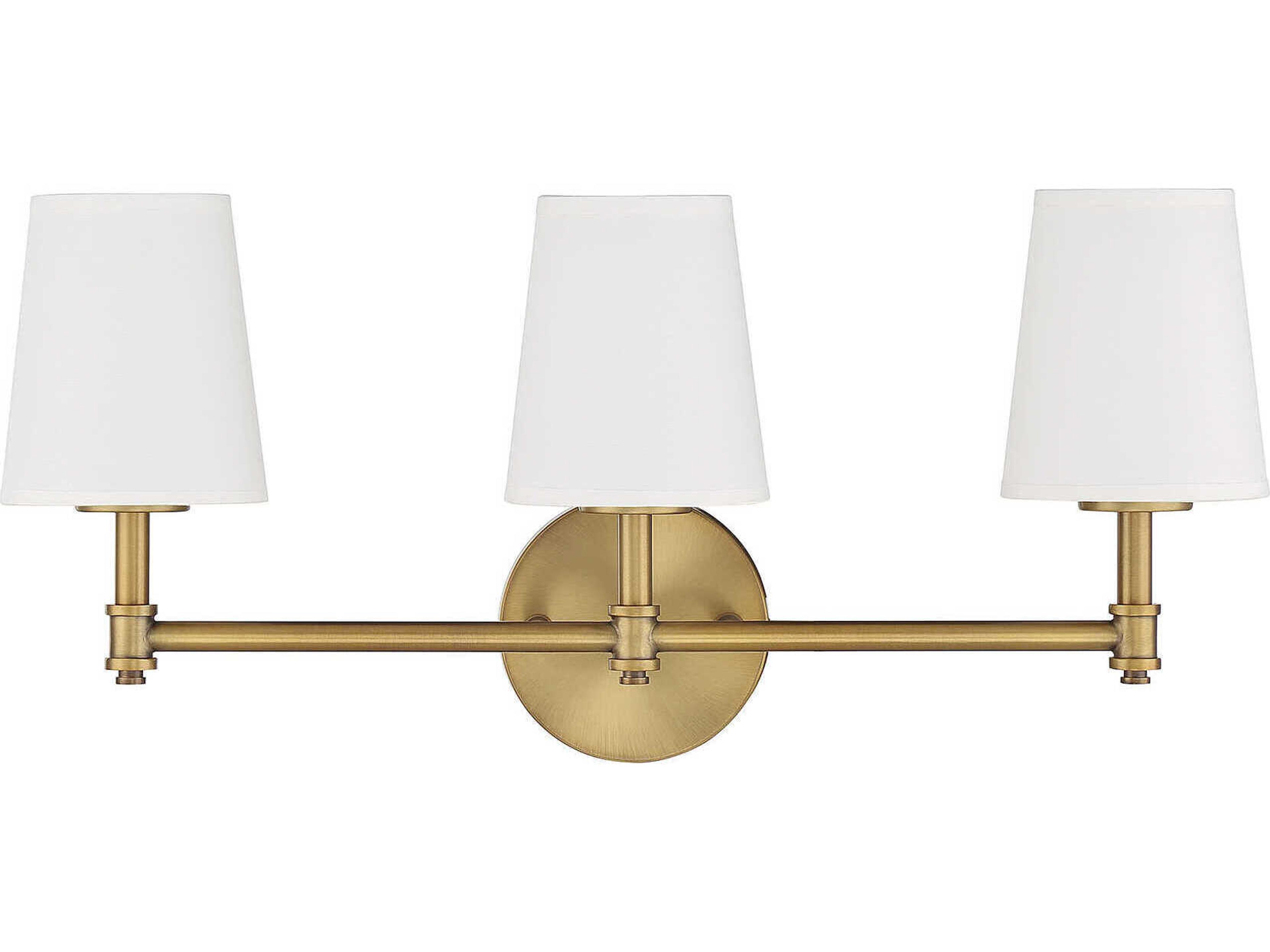 Savoy House Meridian 3-Light Natural Brass Vanity Light