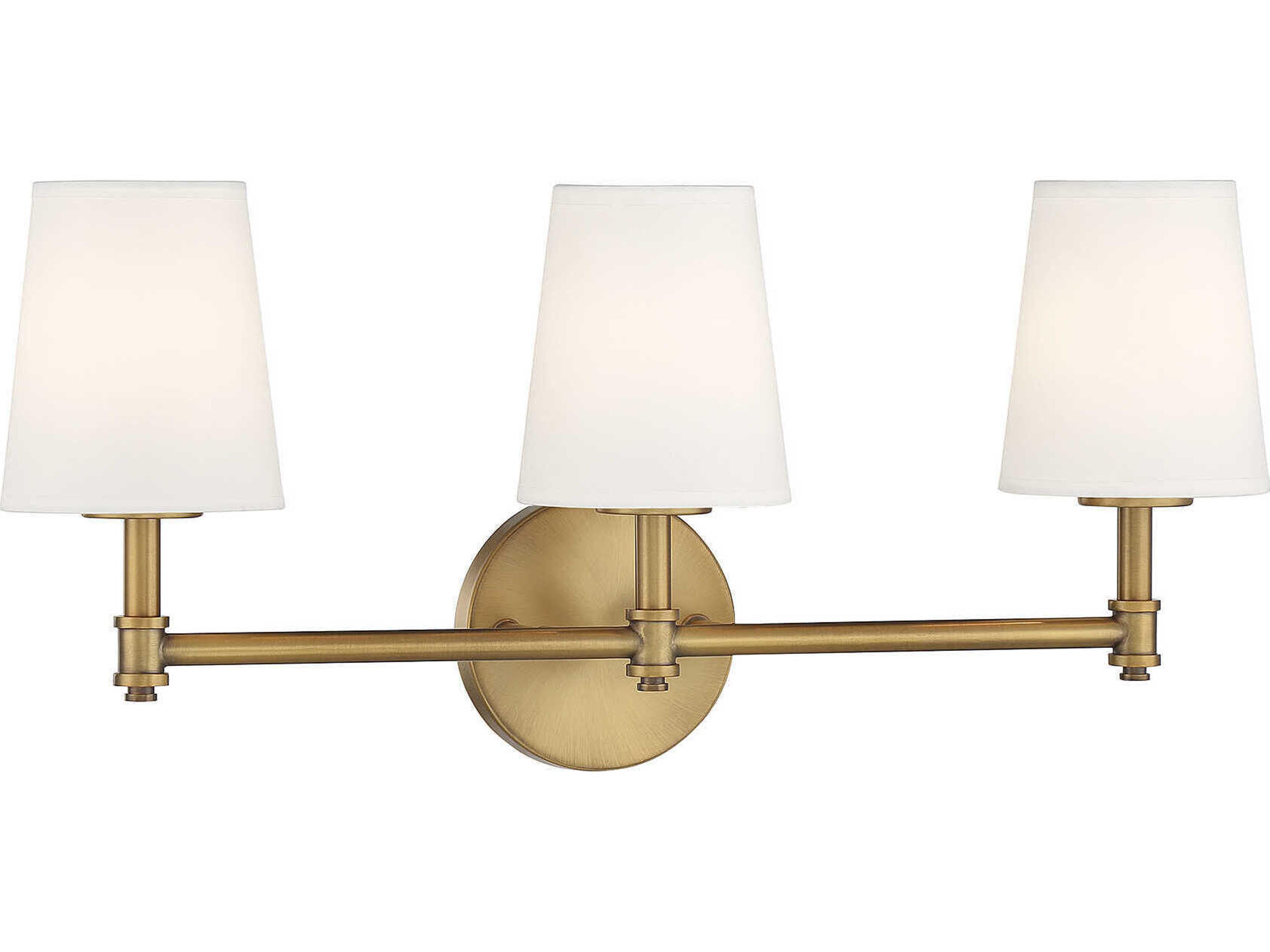 Savoy House Meridian 3-Light Natural Brass Vanity Light
