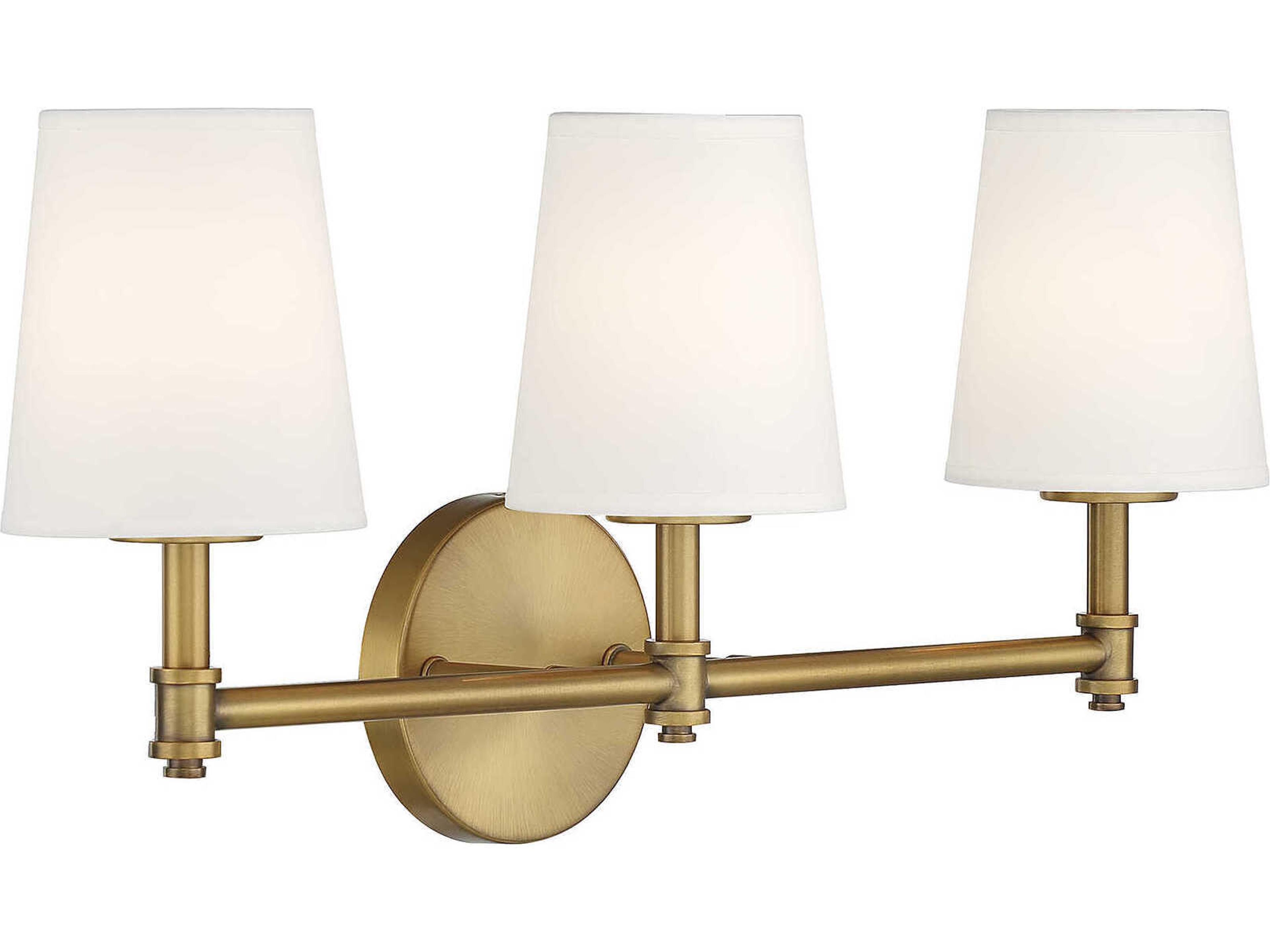 Savoy House Meridian 3-Light Natural Brass Vanity Light