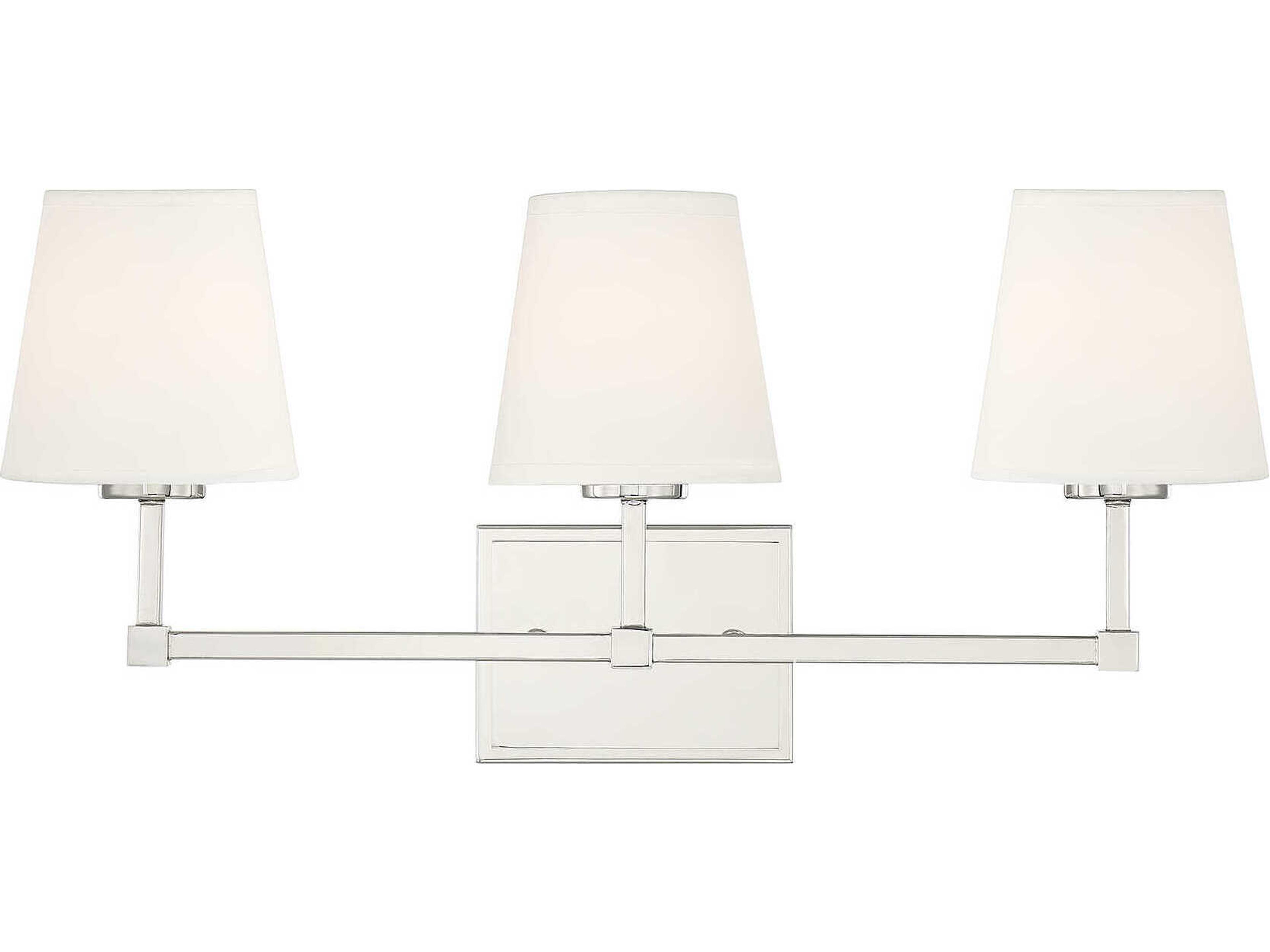 Meridian 3-Light Polished Nickel Vanity Light