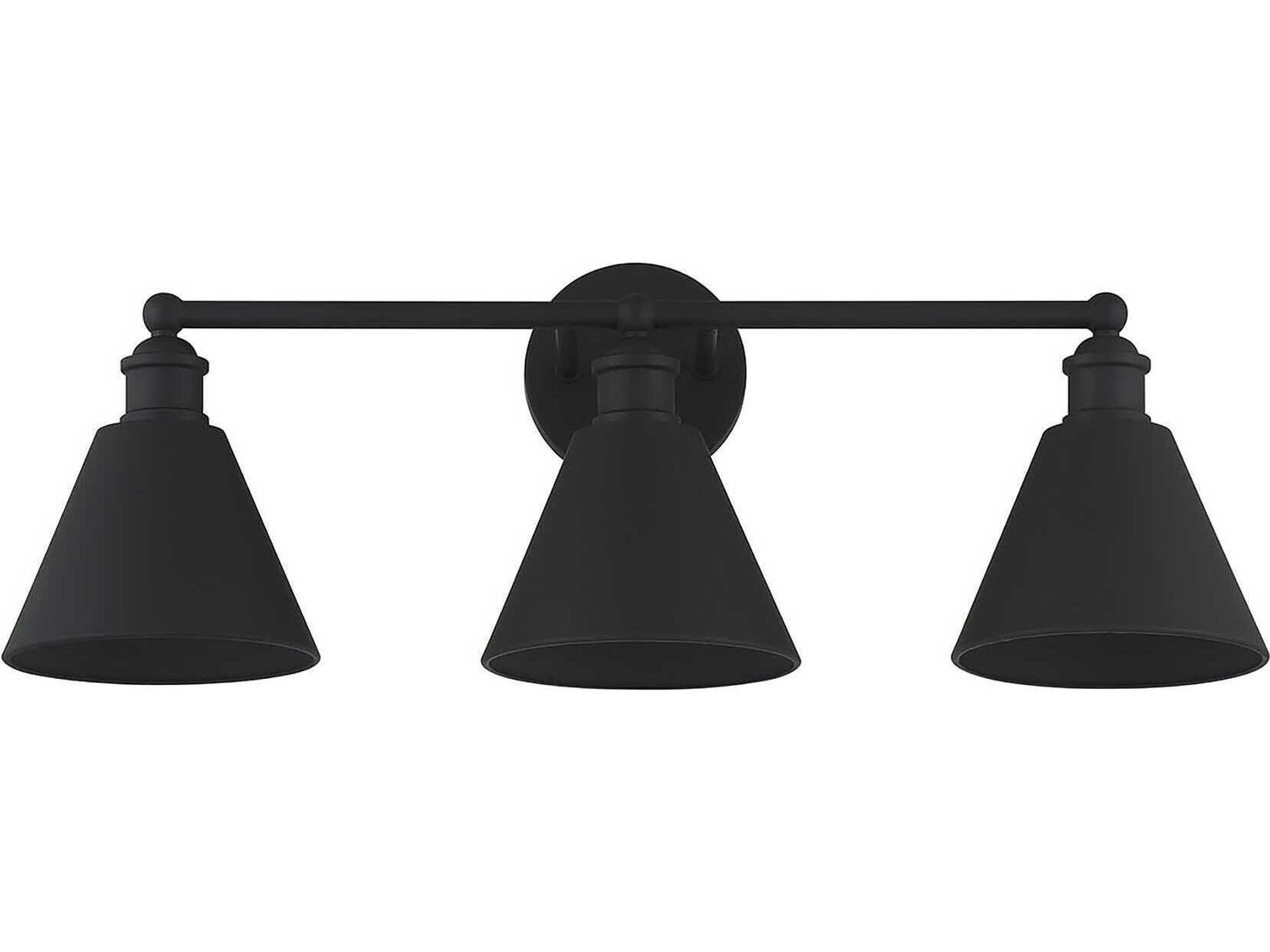 Savoy House Meridian 3-Light Matte Black Vanity Light