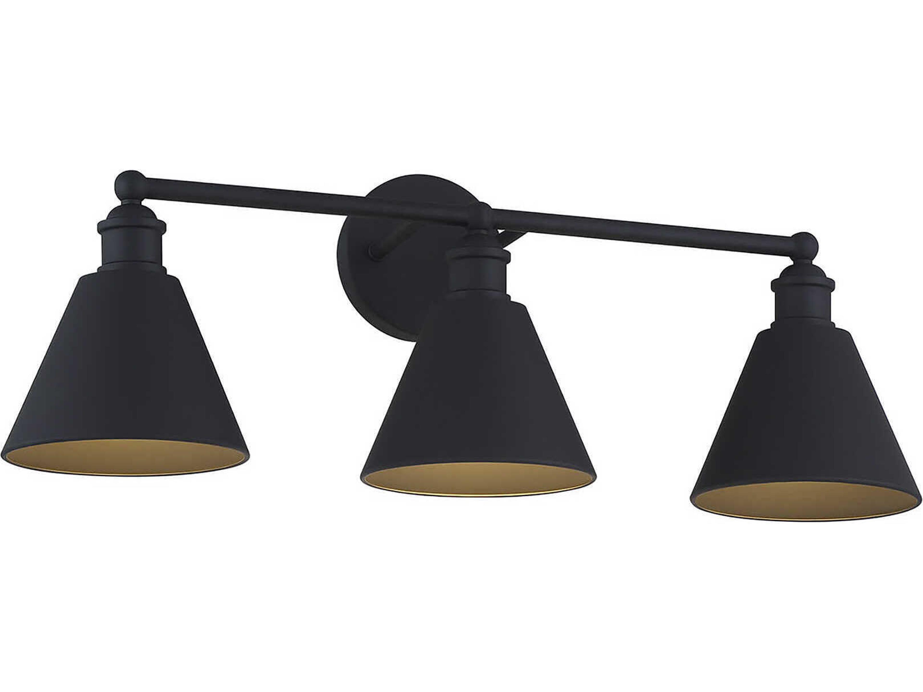 Savoy House Meridian 3-Light Matte Black Vanity Light