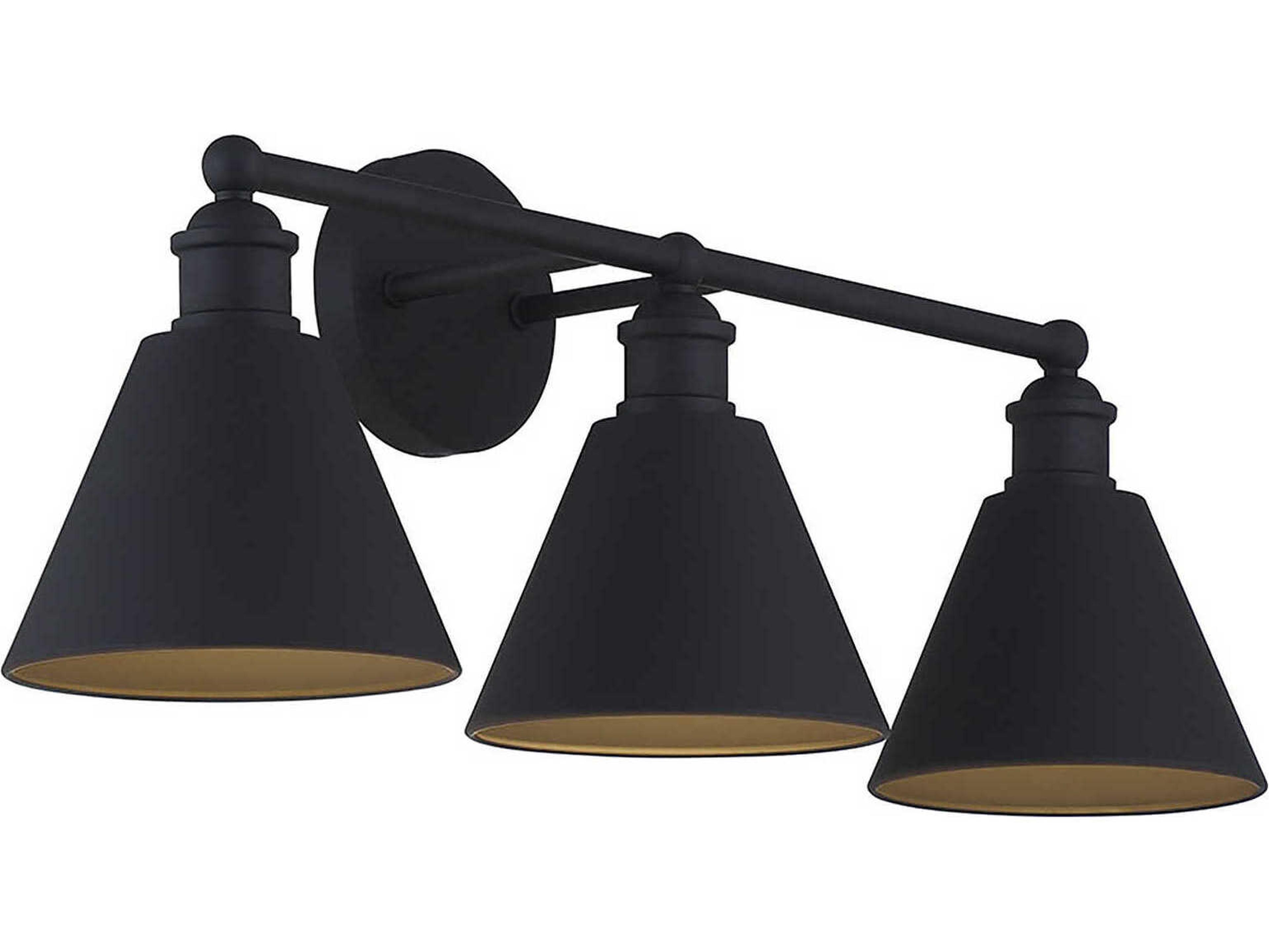 Savoy House Meridian 3-Light Matte Black Vanity Light