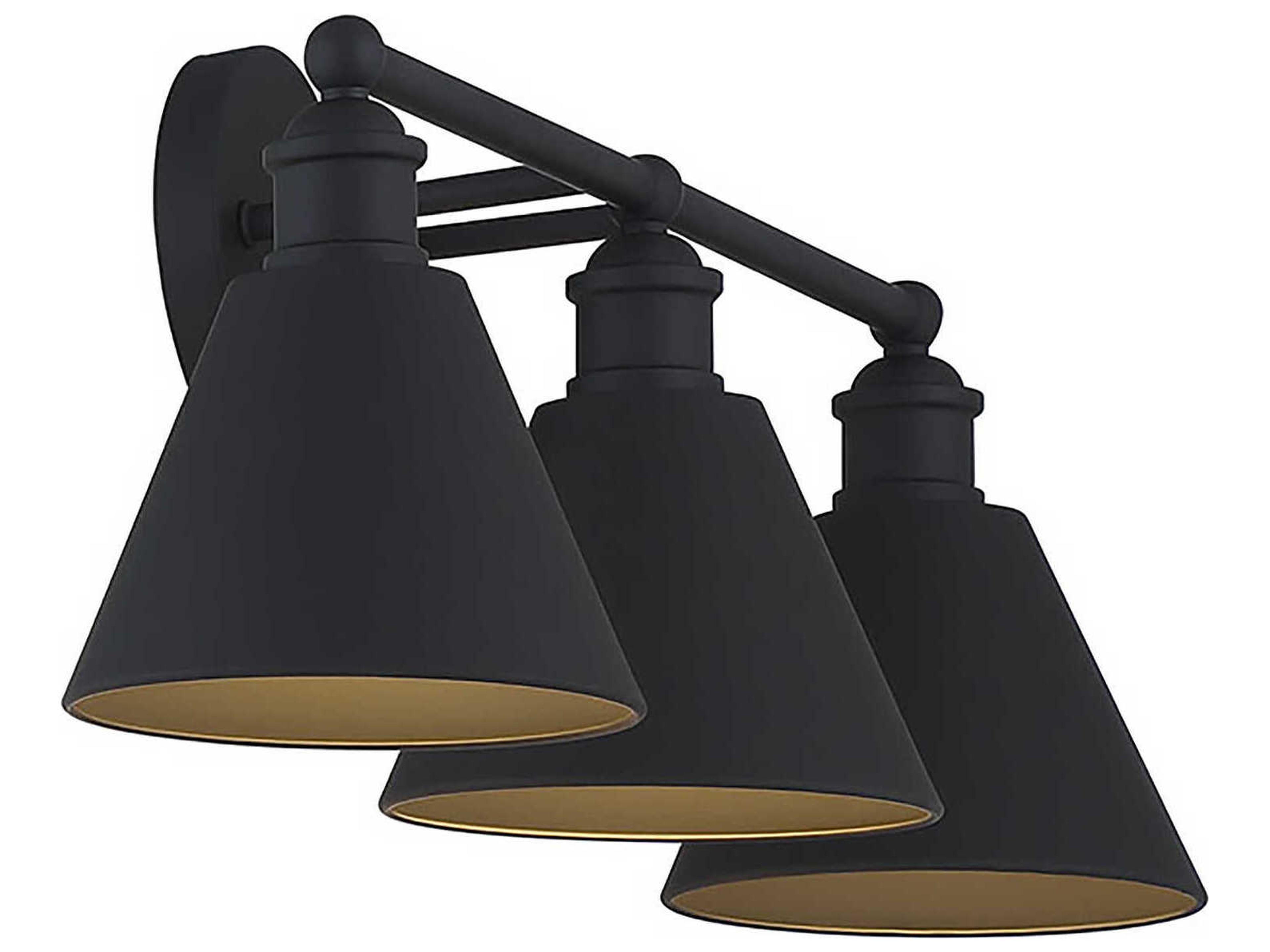 Savoy House Meridian 3-Light Matte Black Vanity Light