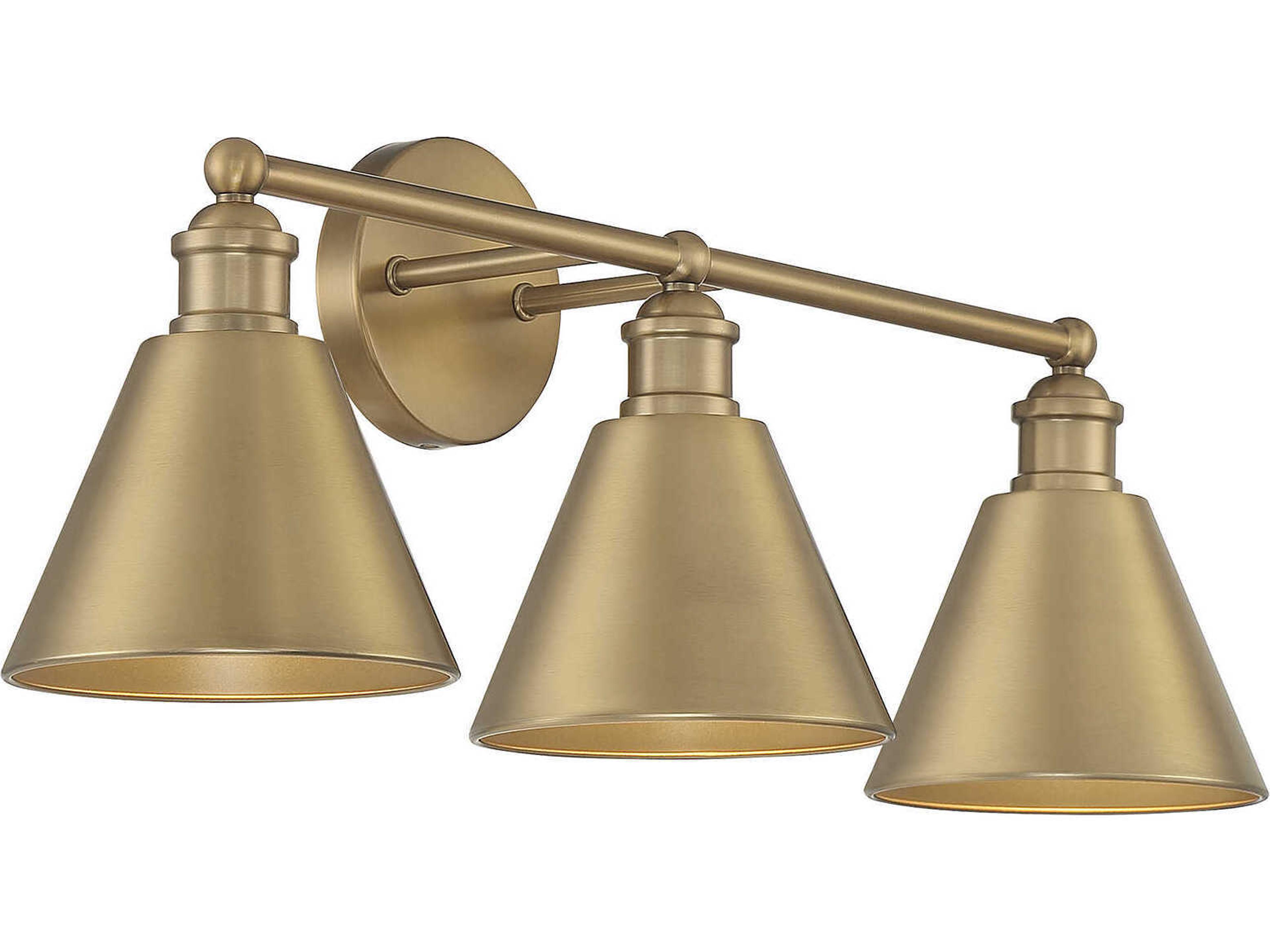 Savoy House Meridian 3-Light Natural Brass Vanity Light