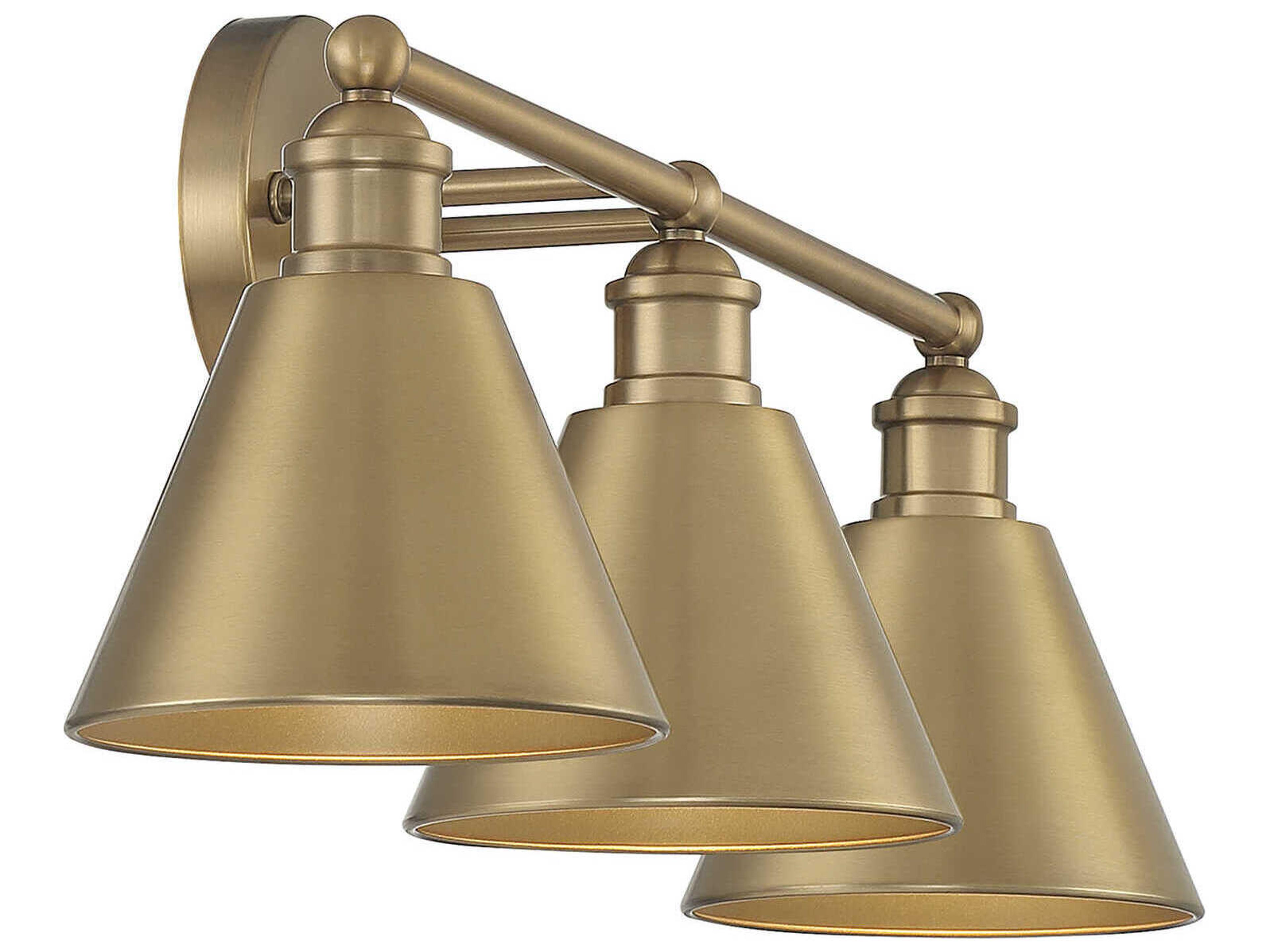 Savoy House Meridian 3-Light Natural Brass Vanity Light