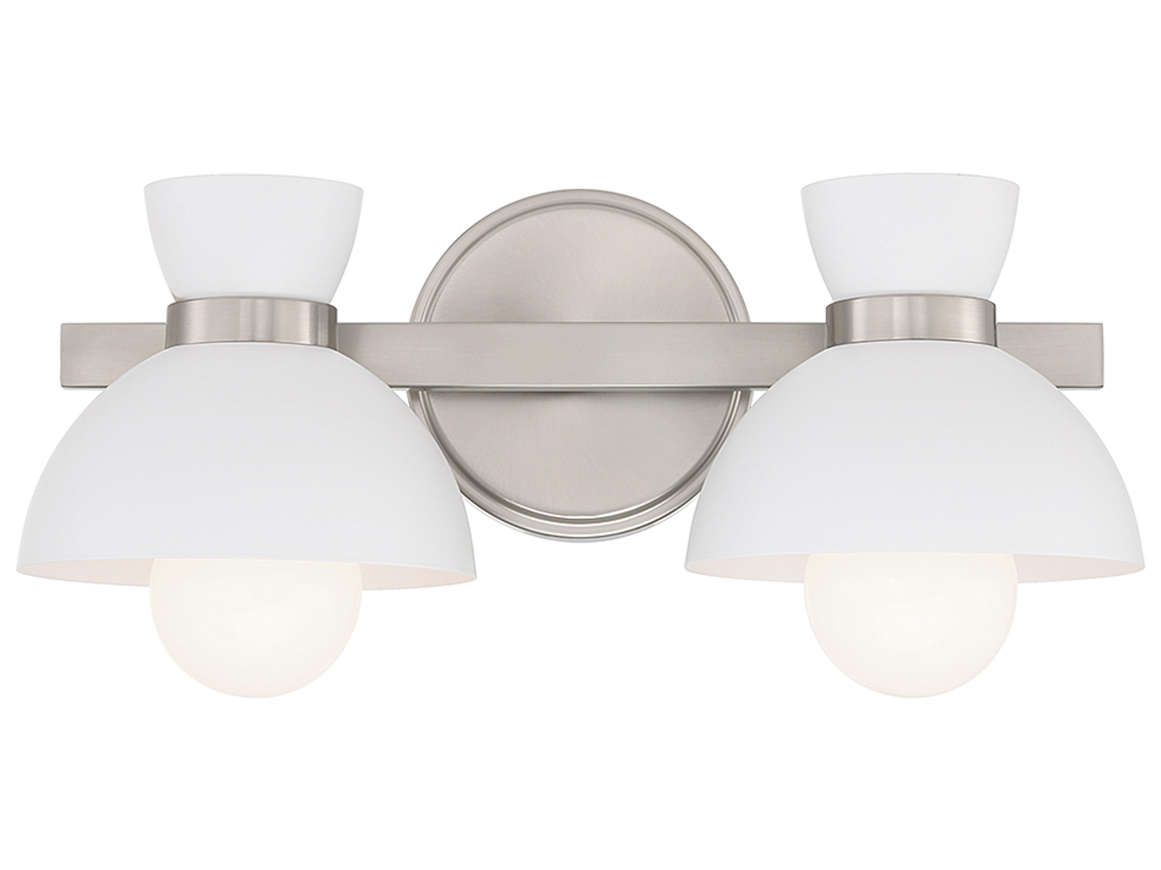 Meridian 2-Light Brushed Nickel Vanity Light