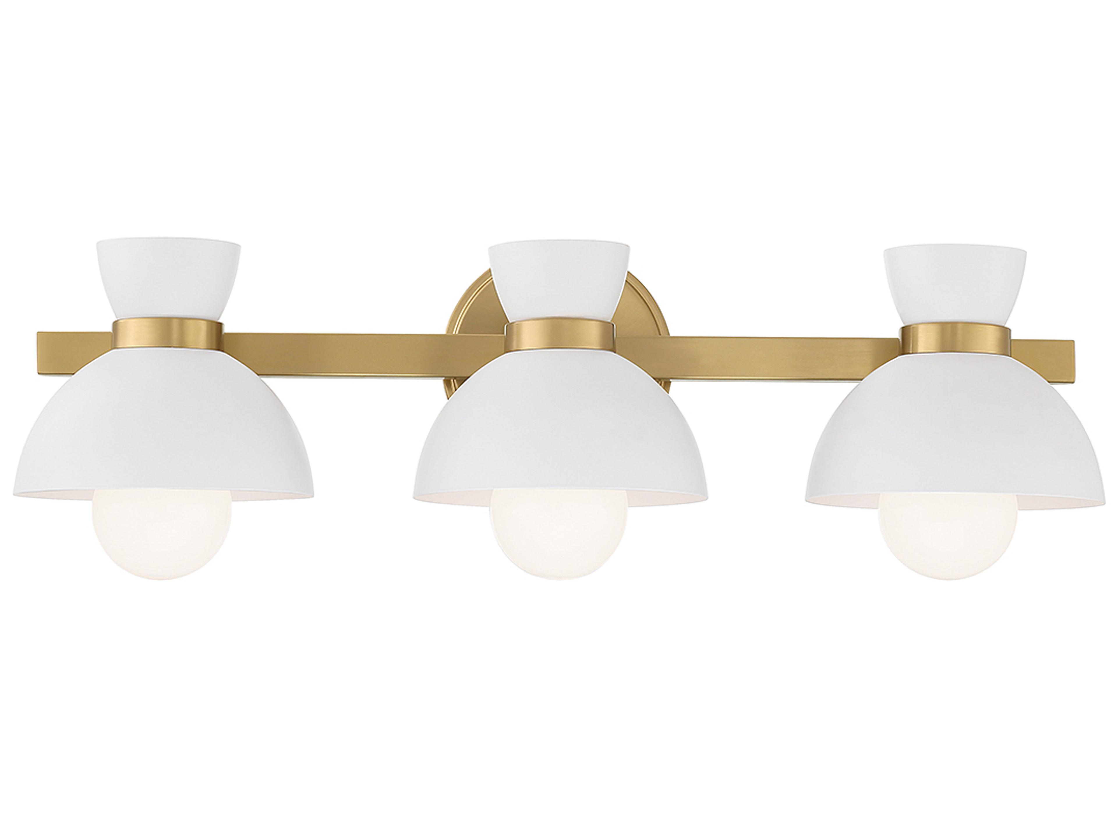Meridian 3-Light Natural Brass Vanity Light