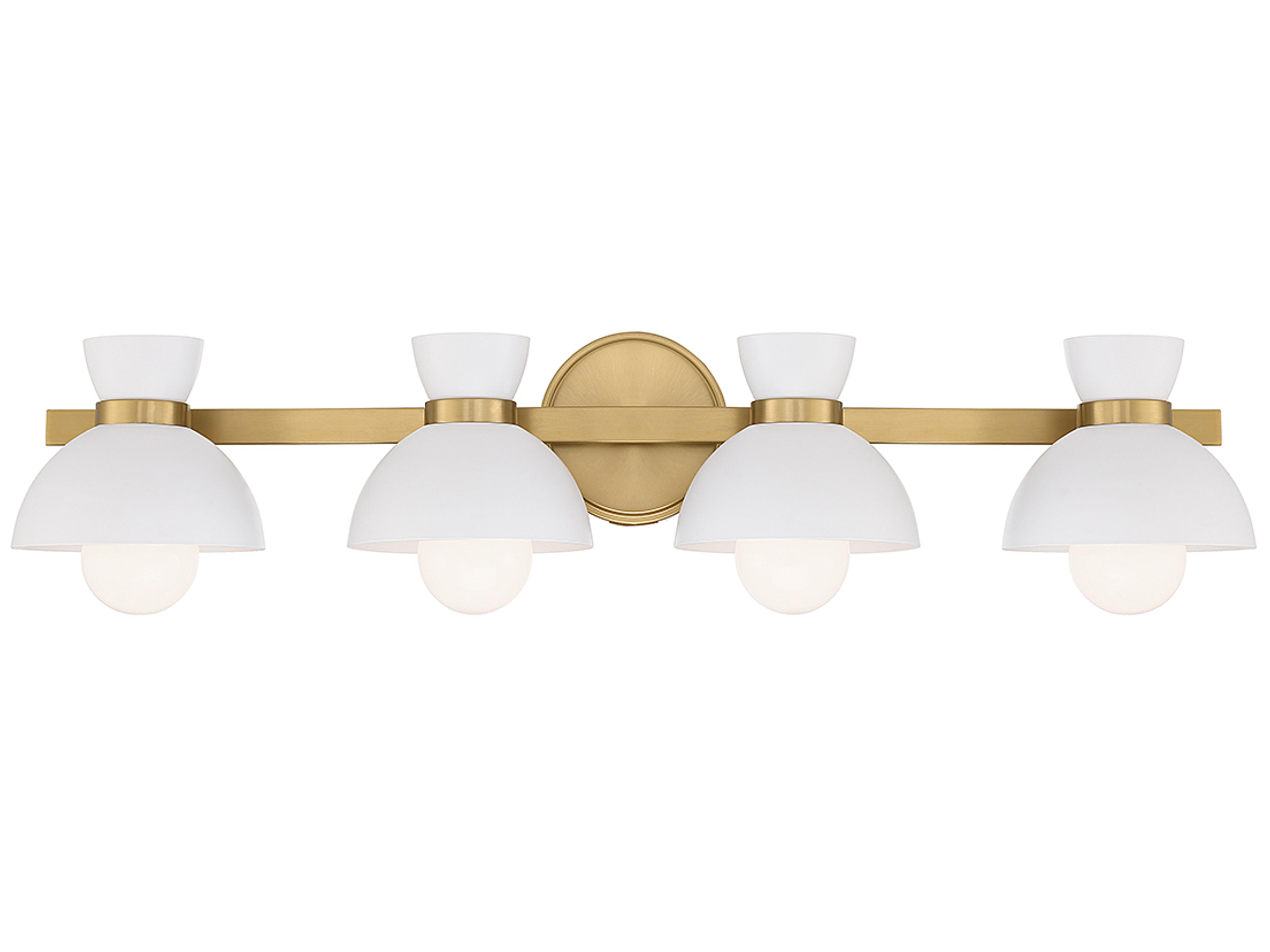 Meridian 4-Light Natural Brass Vanity Light