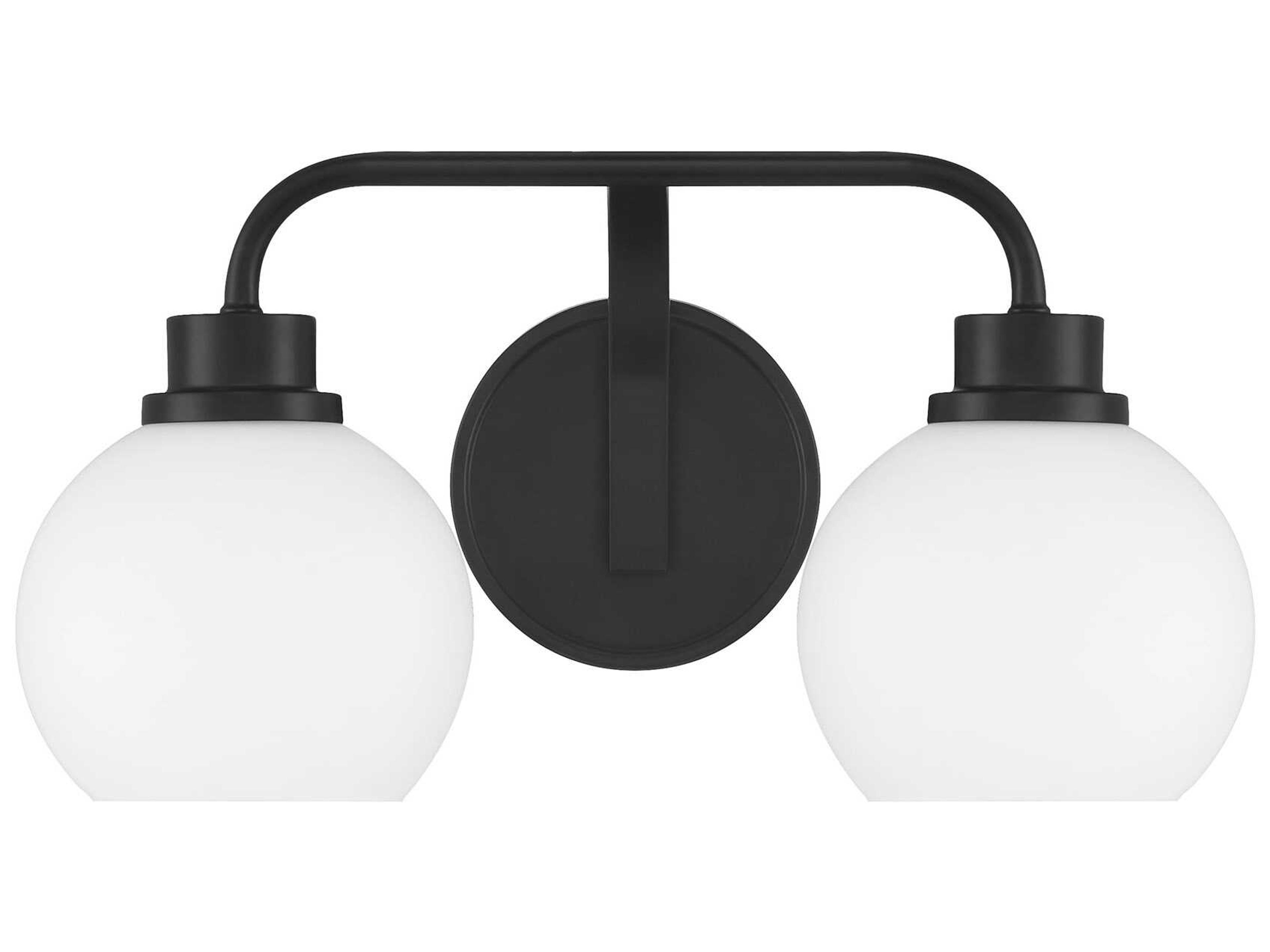 Savoy House Meridian 2-Light Matte Black Vanity Light