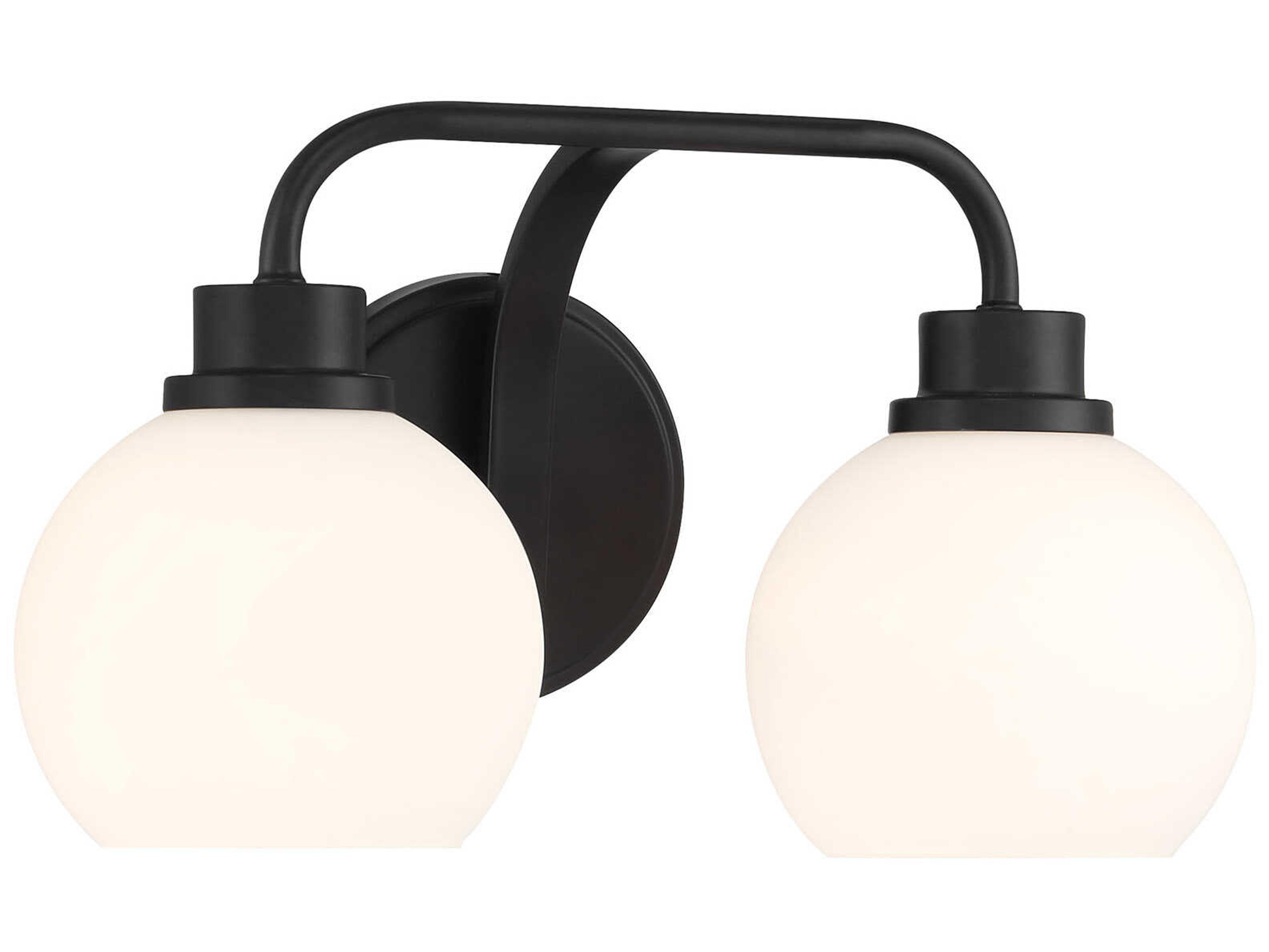 Savoy House Meridian 2-Light Matte Black Vanity Light