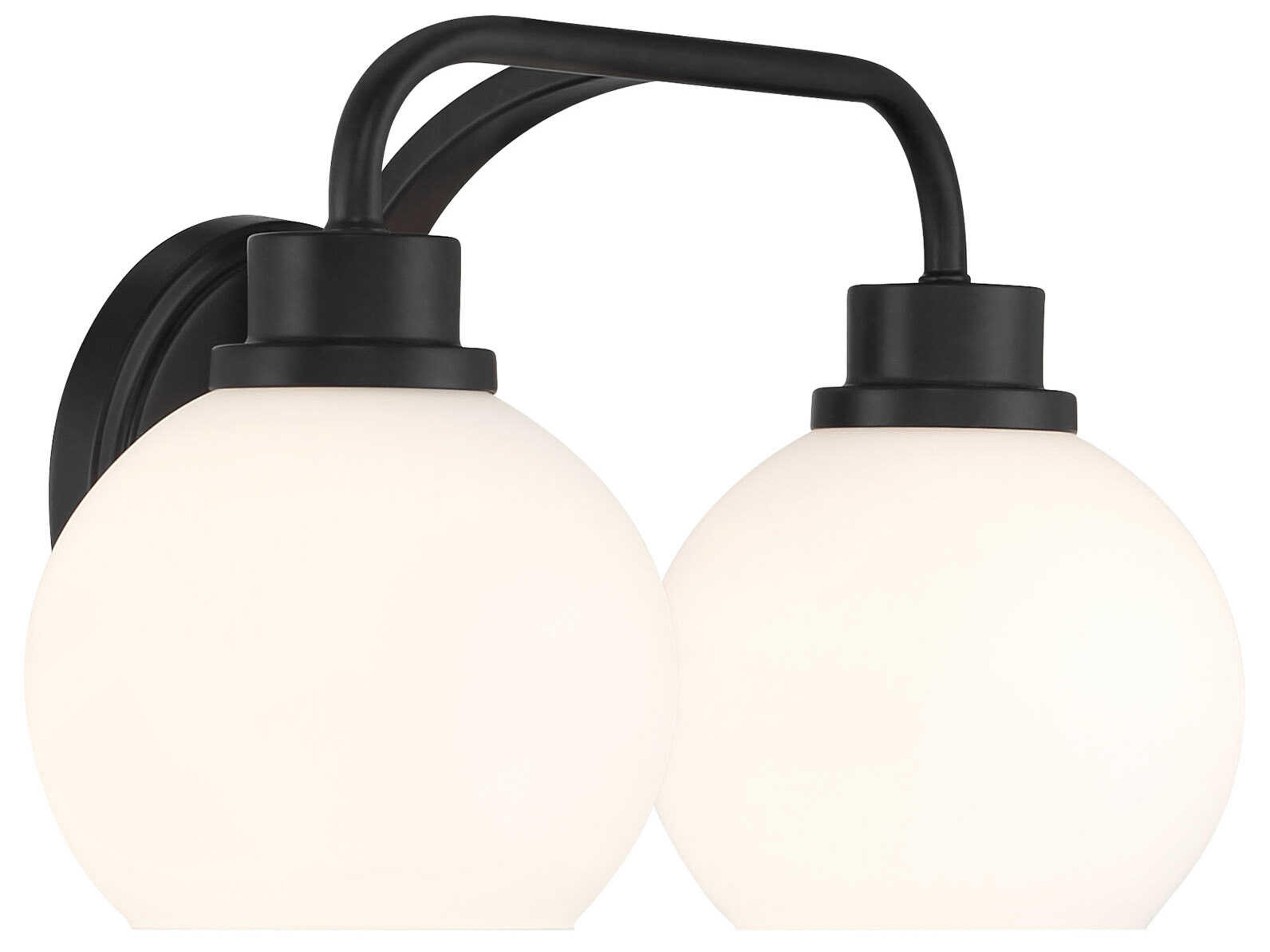 Savoy House Meridian 2-Light Matte Black Vanity Light