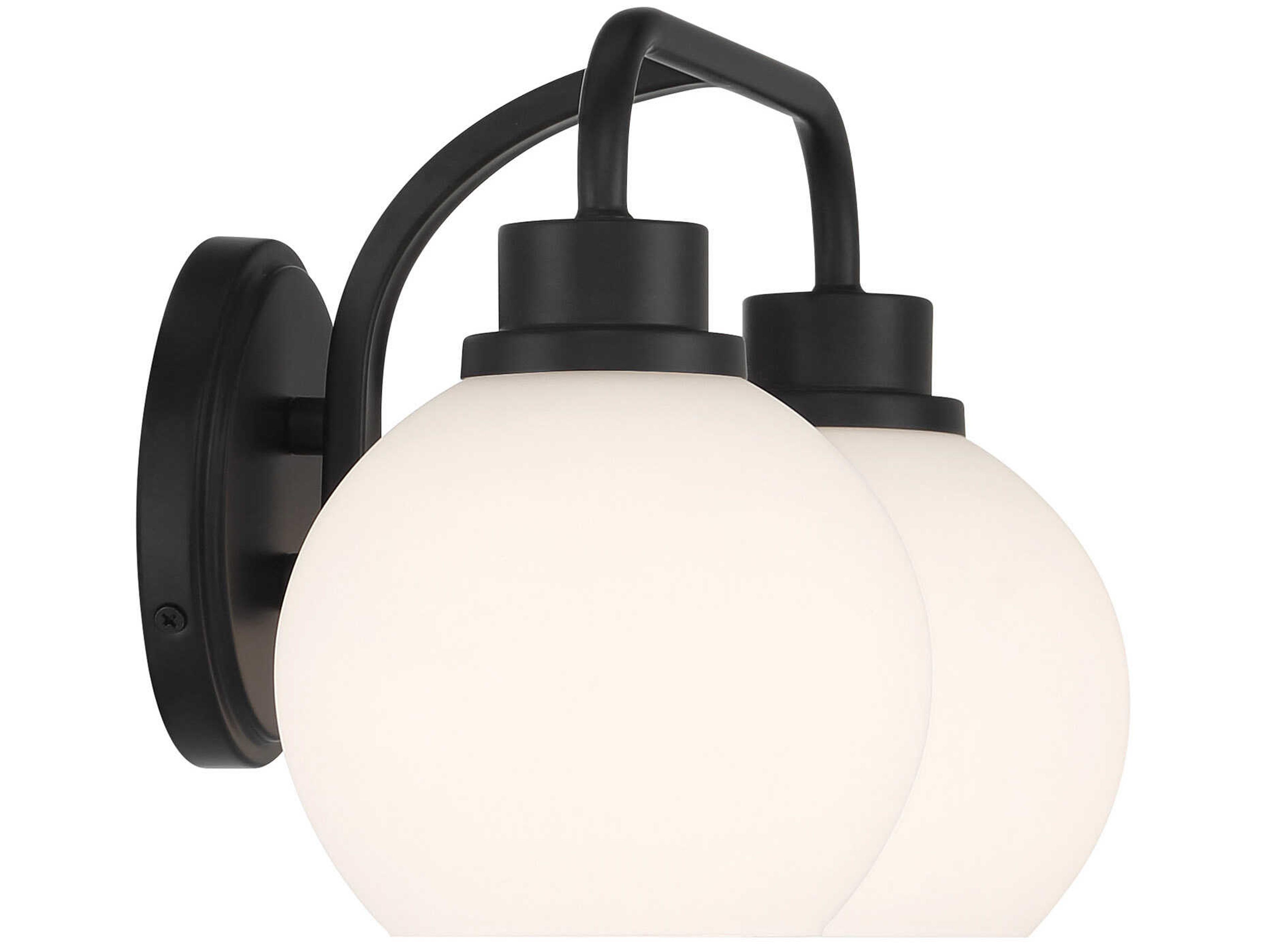Savoy House Meridian 2-Light Matte Black Vanity Light