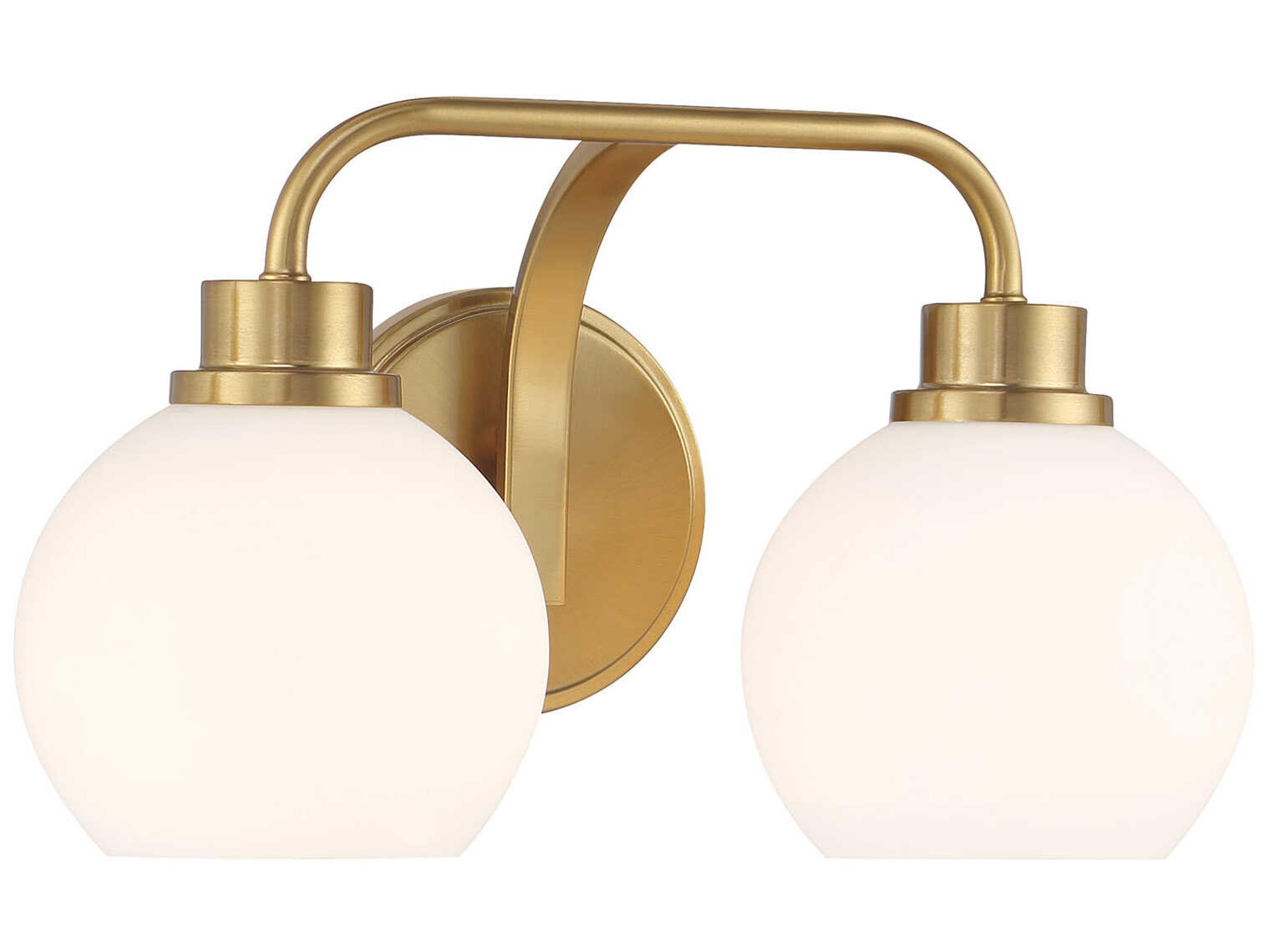 Savoy House Meridian 2-Light Natural Brass Vanity Light