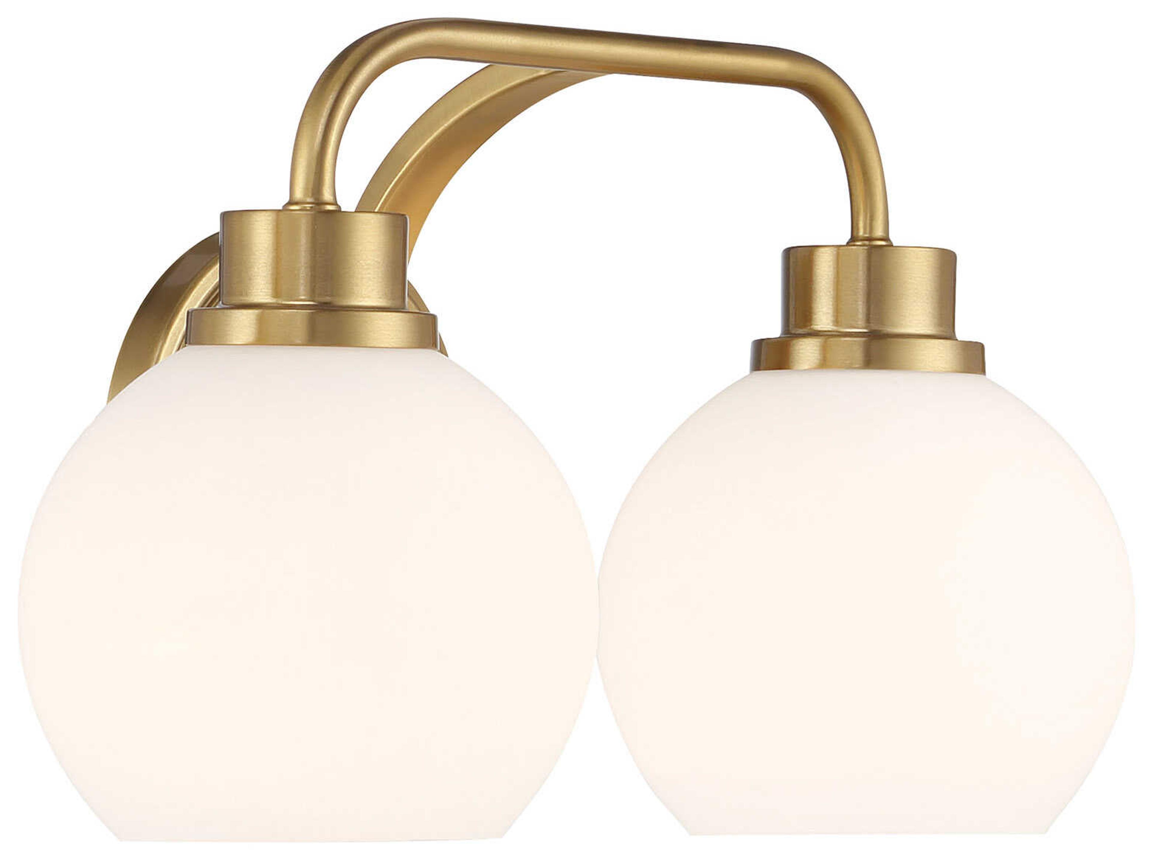 Savoy House Meridian 2-Light Natural Brass Vanity Light